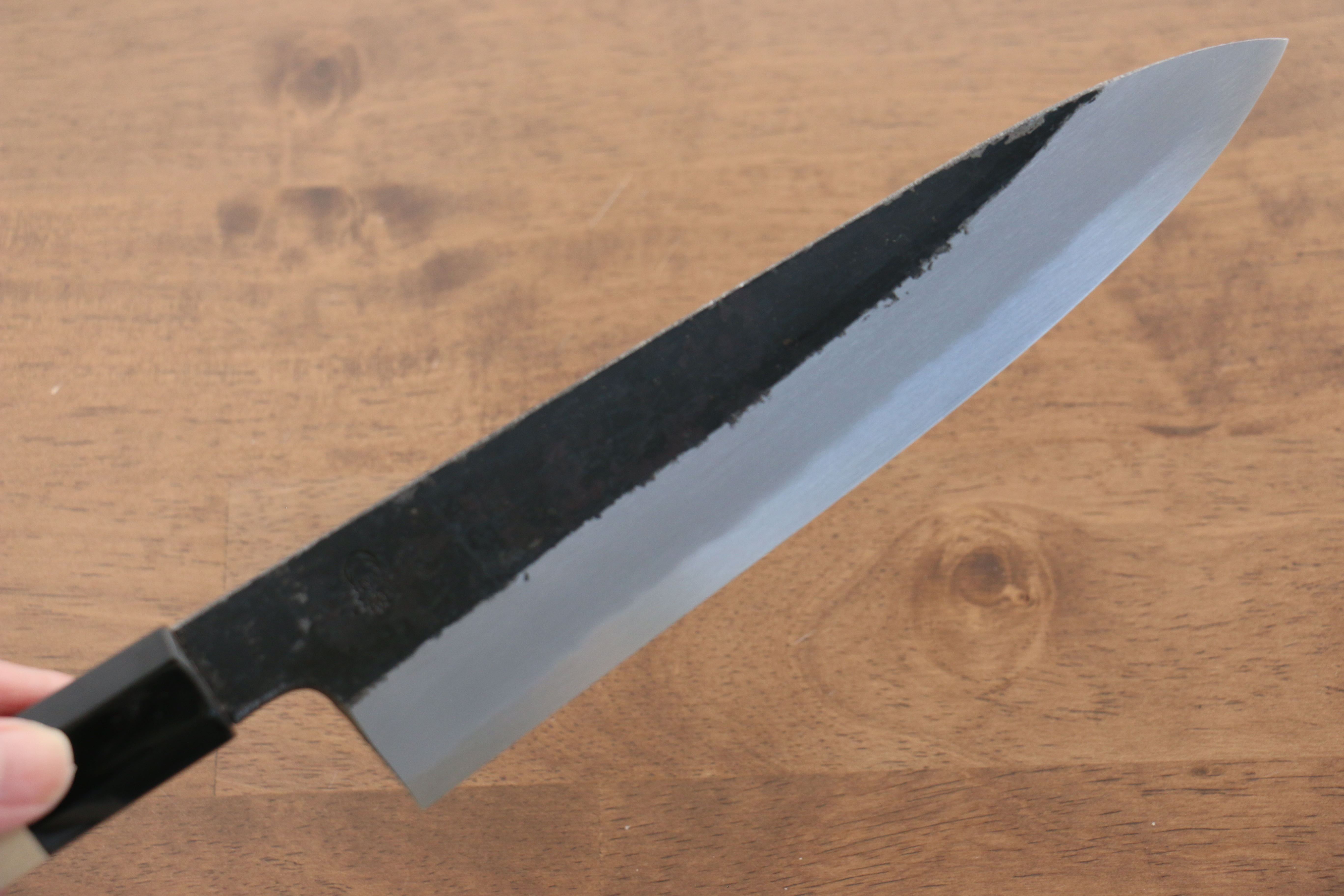 Kikuzuki White Steel No.2 Black Finished Gyuto 210mm with Magnolia Handle - Seisuke Knife