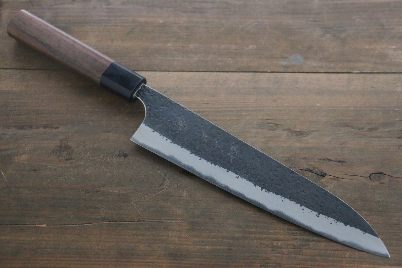 Yu Kurosaki Blue Super Clad Hammered Kurouchi Gyuto Japanese Chef Knife 210mm - Seisuke Knife