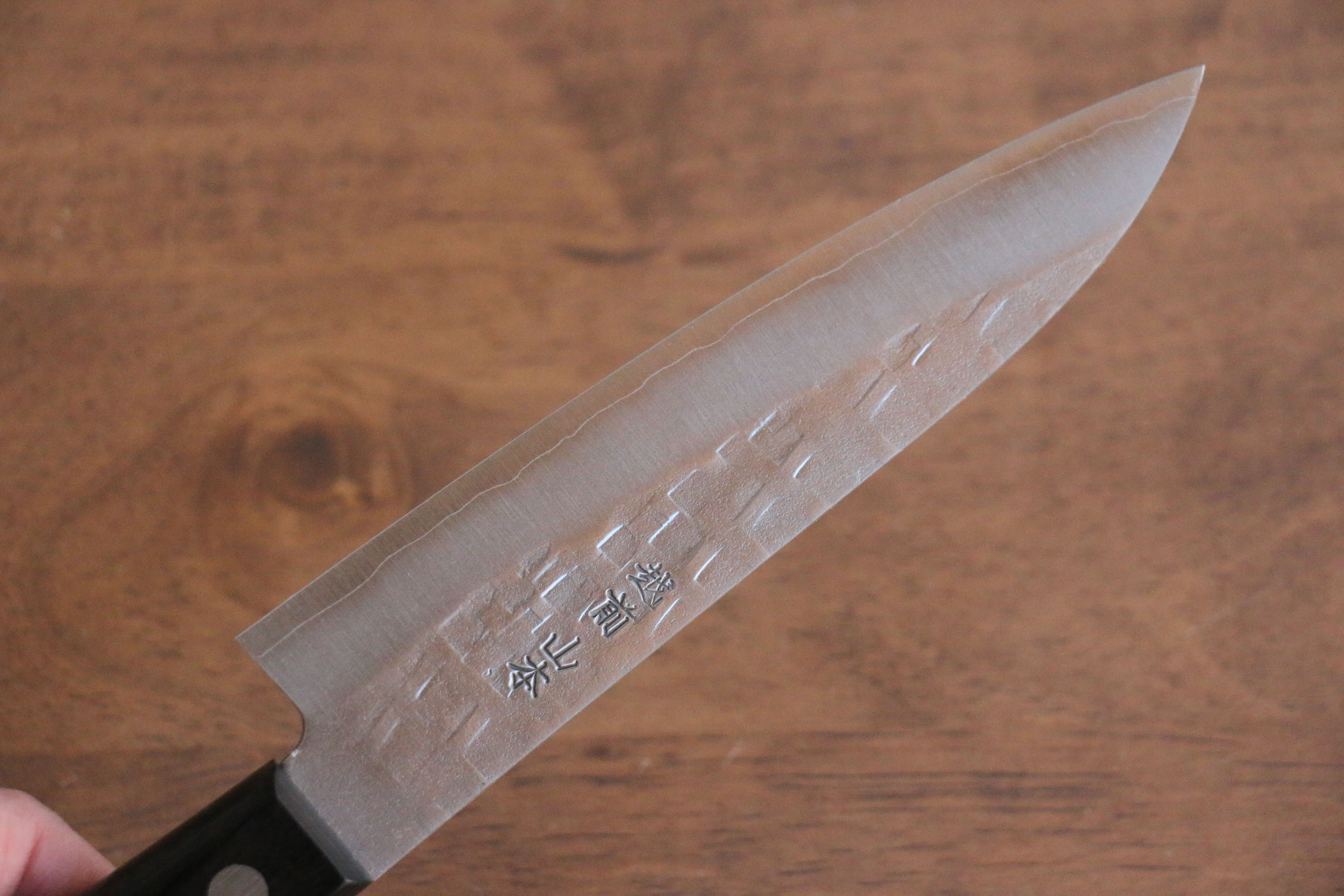 Nao Yamamoto AUS8 Hammered Petty-Utility 135mm Black Pakkawood Handle - Seisuke Knife