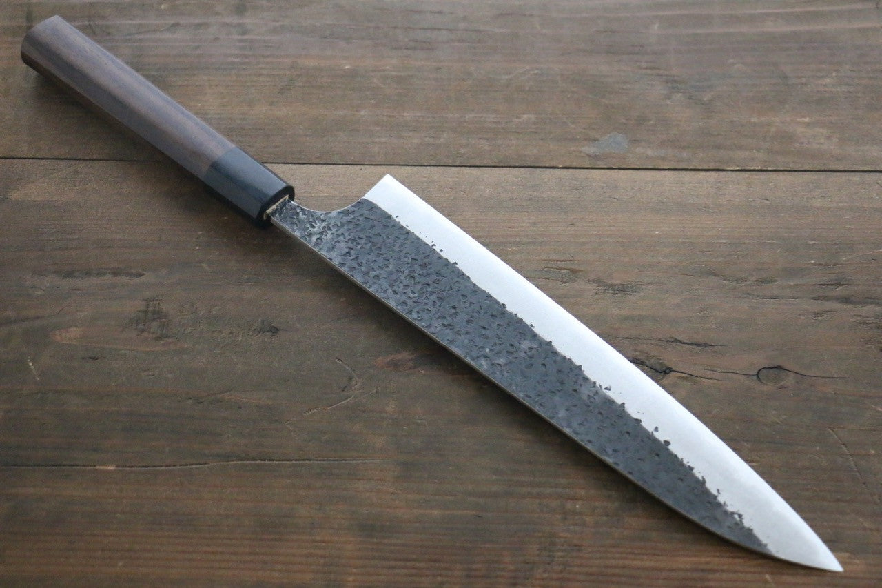 Yu Kurosaki Blue Super Clad Hammered Kurouchi Gyuto Japanese Chef Knife 240mm - Seisuke Knife