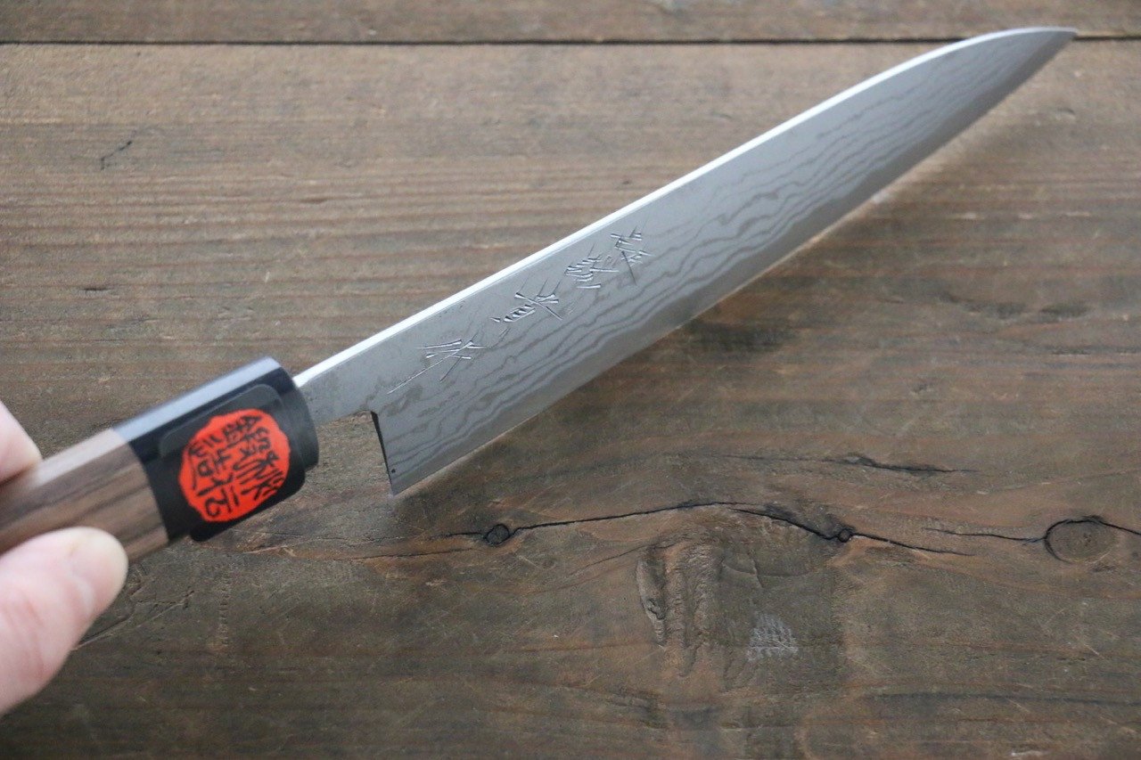 Shigeki Tanaka Blue Steel No.2 17 Layer Damascus Petty-Utility 150mm Walnut Handle - Seisuke Knife