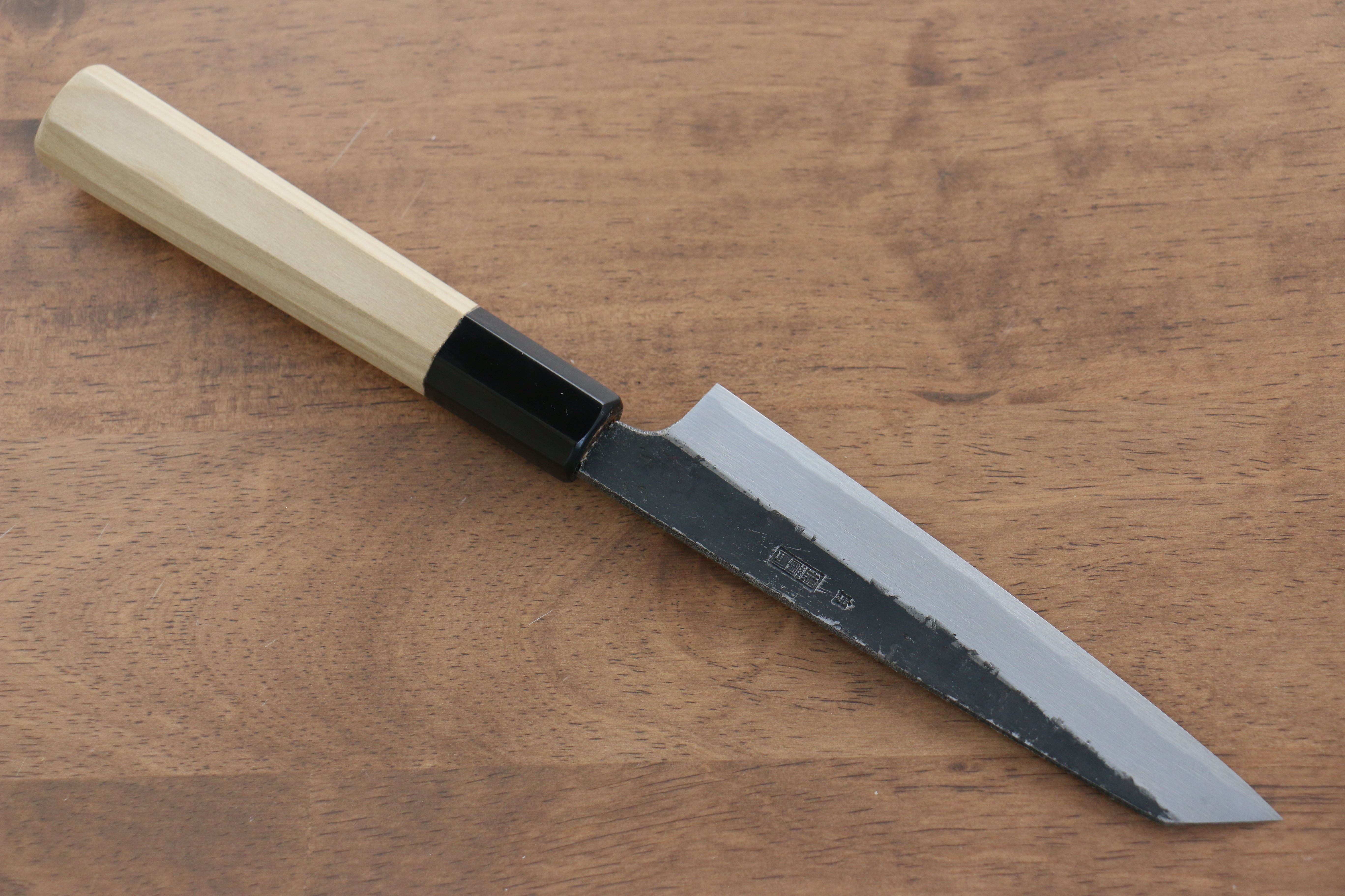 Kikuzuki White Steel No.2 Kurouchi Kiritsuke Petty-Utility 135mm with Magnolia Handle - Seisuke Knife