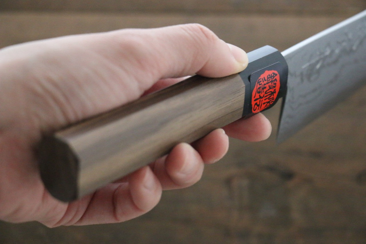 Shigeki Tanaka Blue Steel No.2 Damascas Santoku Japanese Chef Knife 165mm - Seisuke Knife