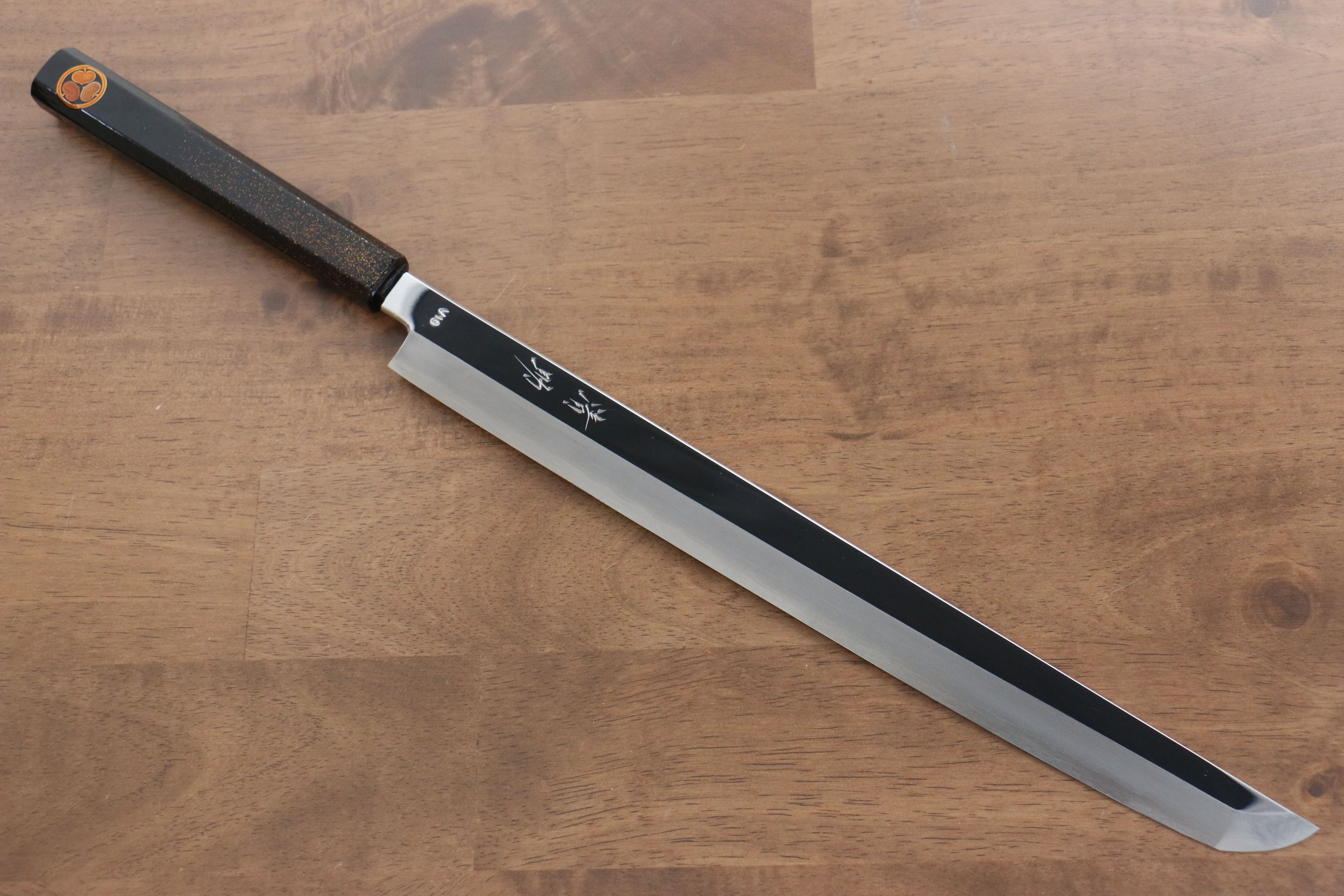 Seisuke VG10 Sakimaru Takohiki 330mm Live oak Lacquered (Kamon) Handle - Seisuke Knife