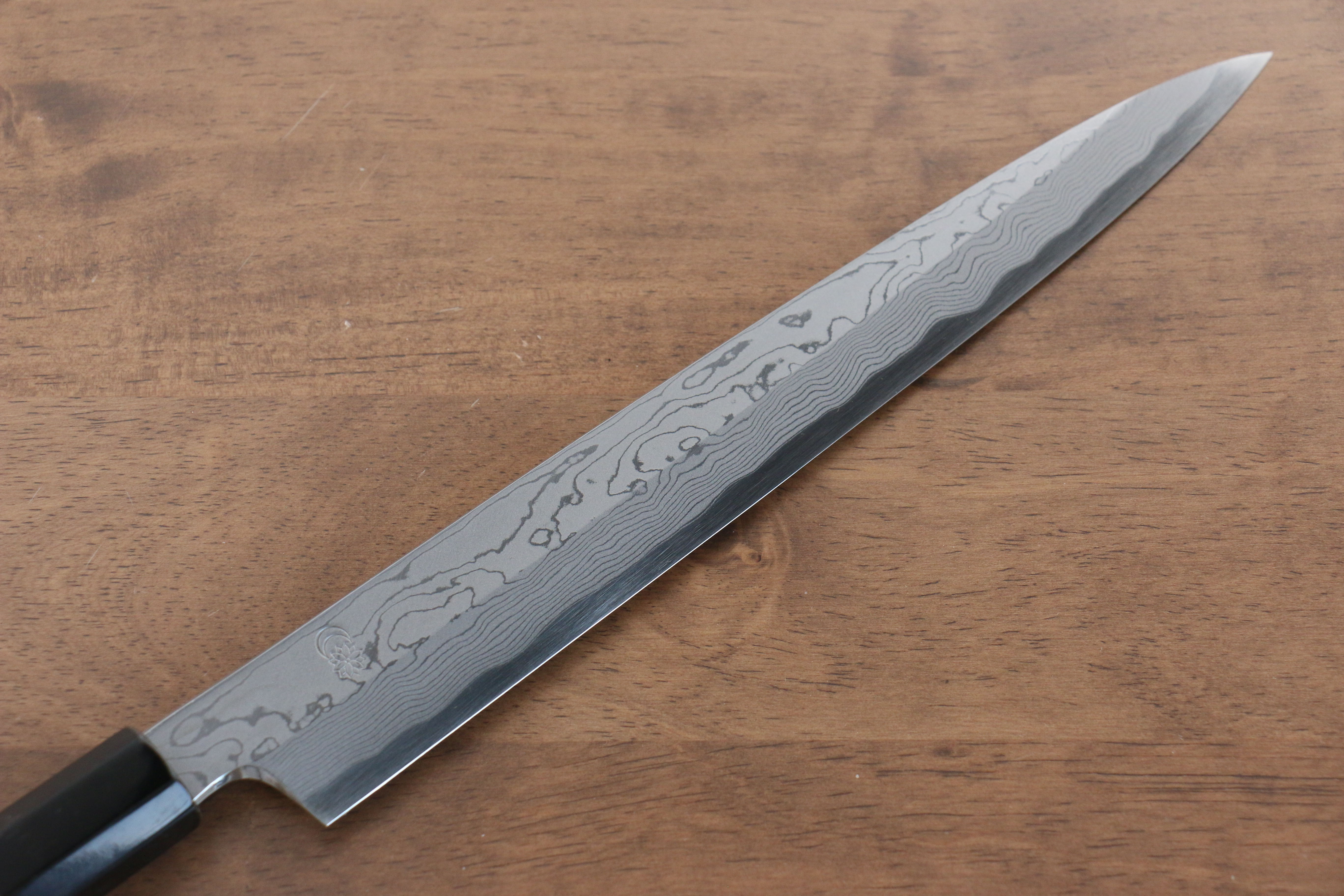 Kikuzuki Blue Steel No.1 Damascus Yanagiba 240mm Magnolia Handle - Seisuke Knife