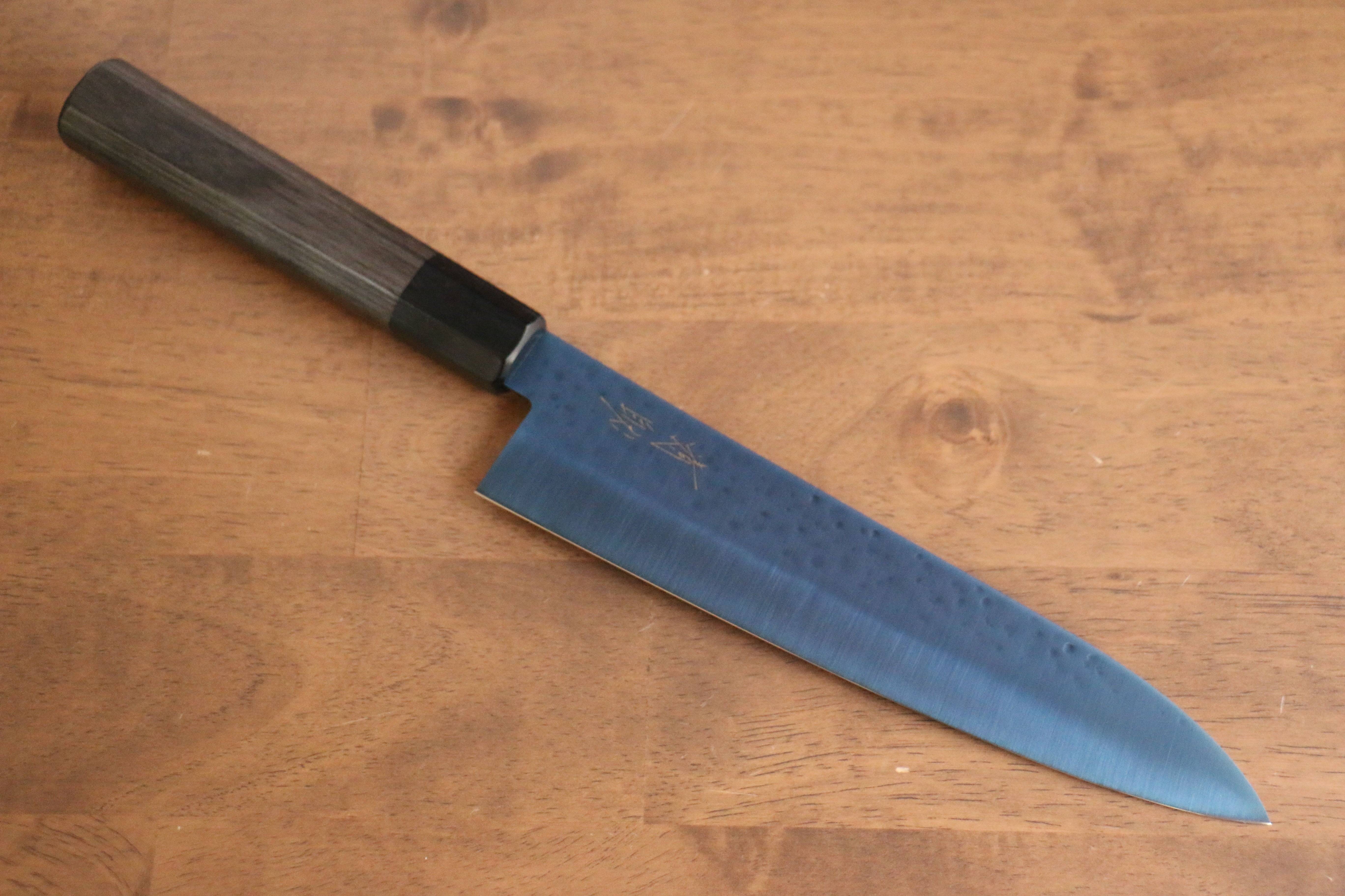 Seisuke SK-85 Ion plating Hammered Gyuto 210mm Gray Pakka wood Handle - Seisuke Knife