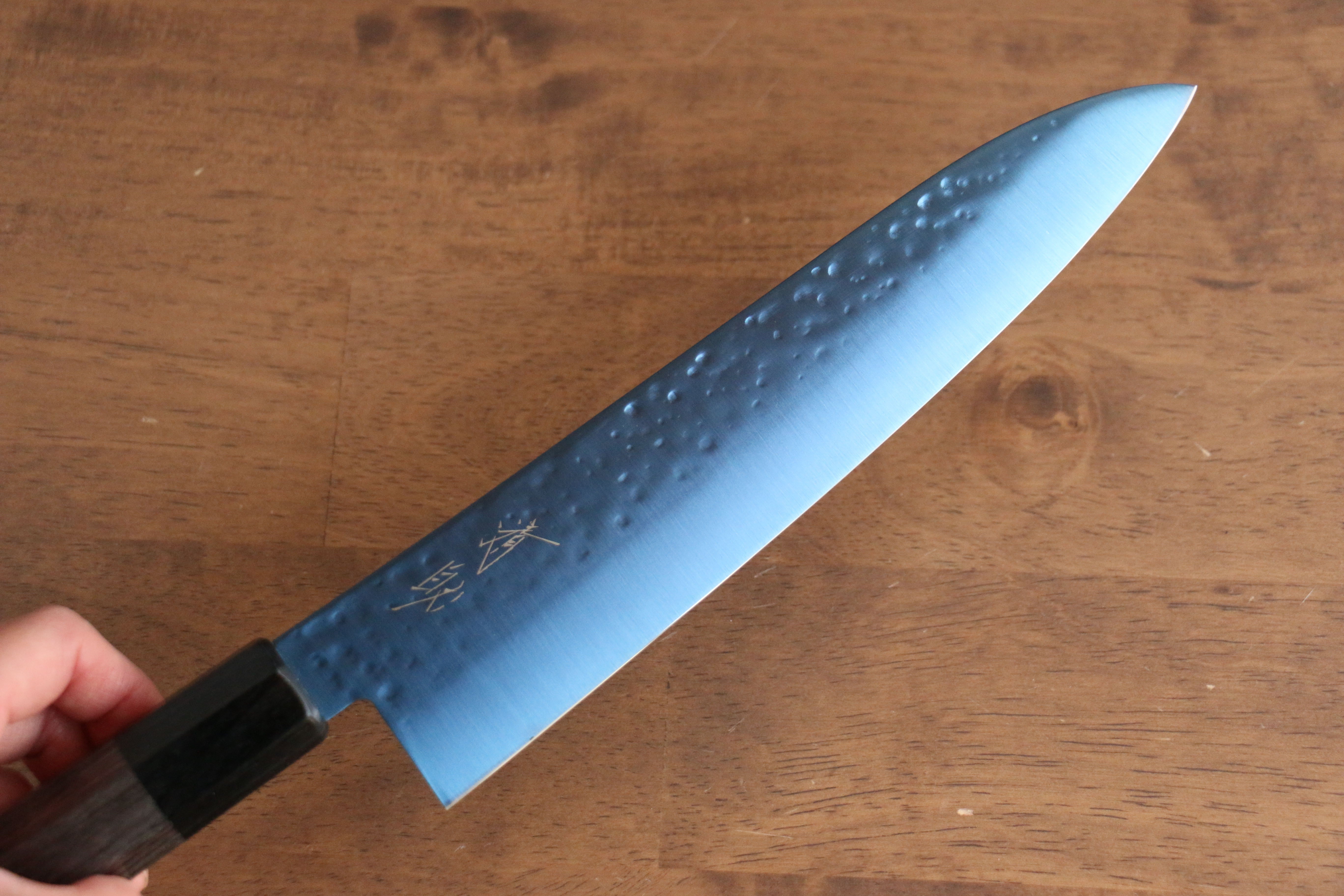 Seisuke SK-85 Ion plating Hammered Gyuto 210mm Gray Pakka wood Handle - Seisuke Knife