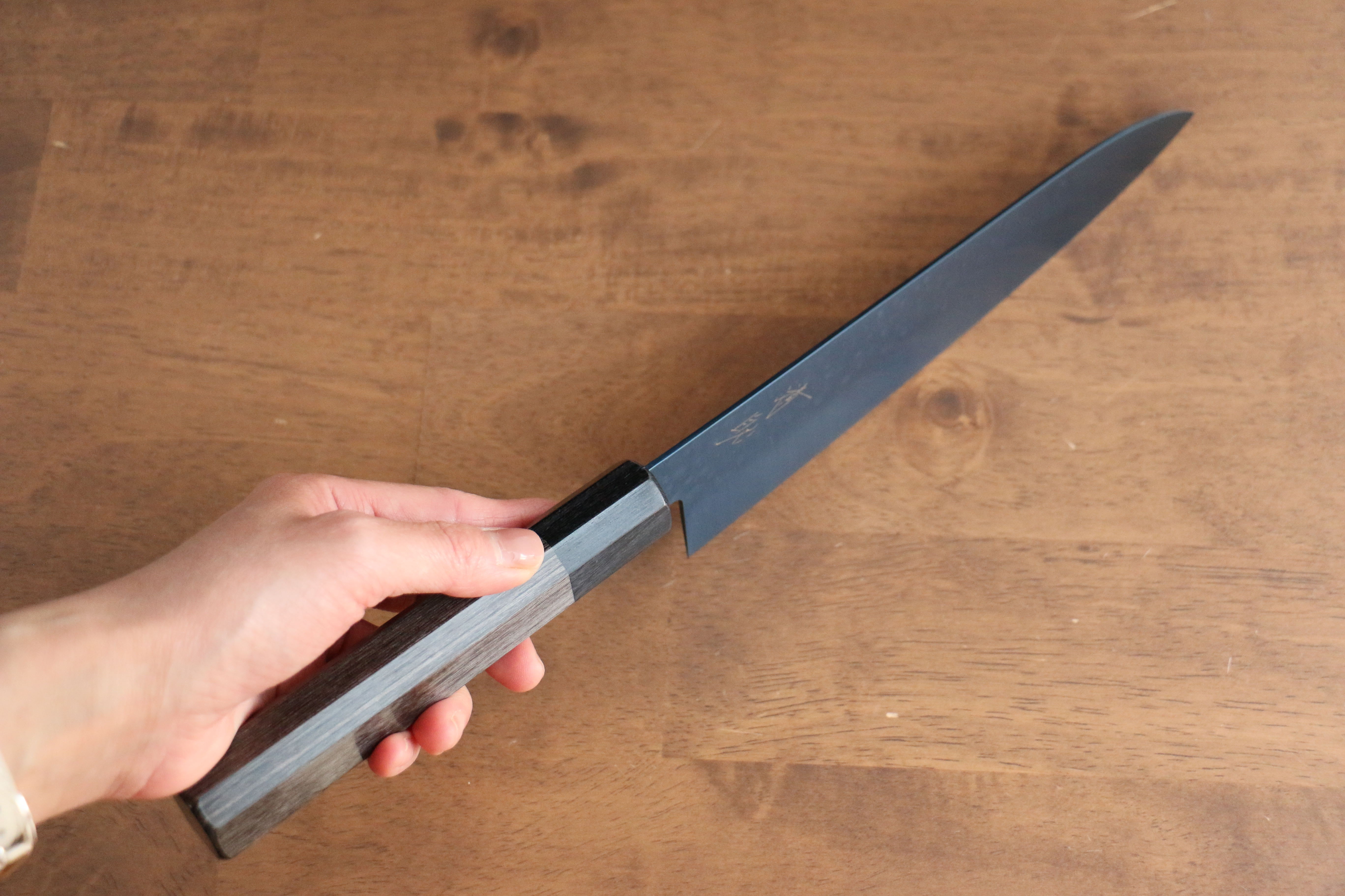 Seisuke SK-85 Ion plating Hammered Gyuto 210mm Gray Pakka wood Handle - Seisuke Knife