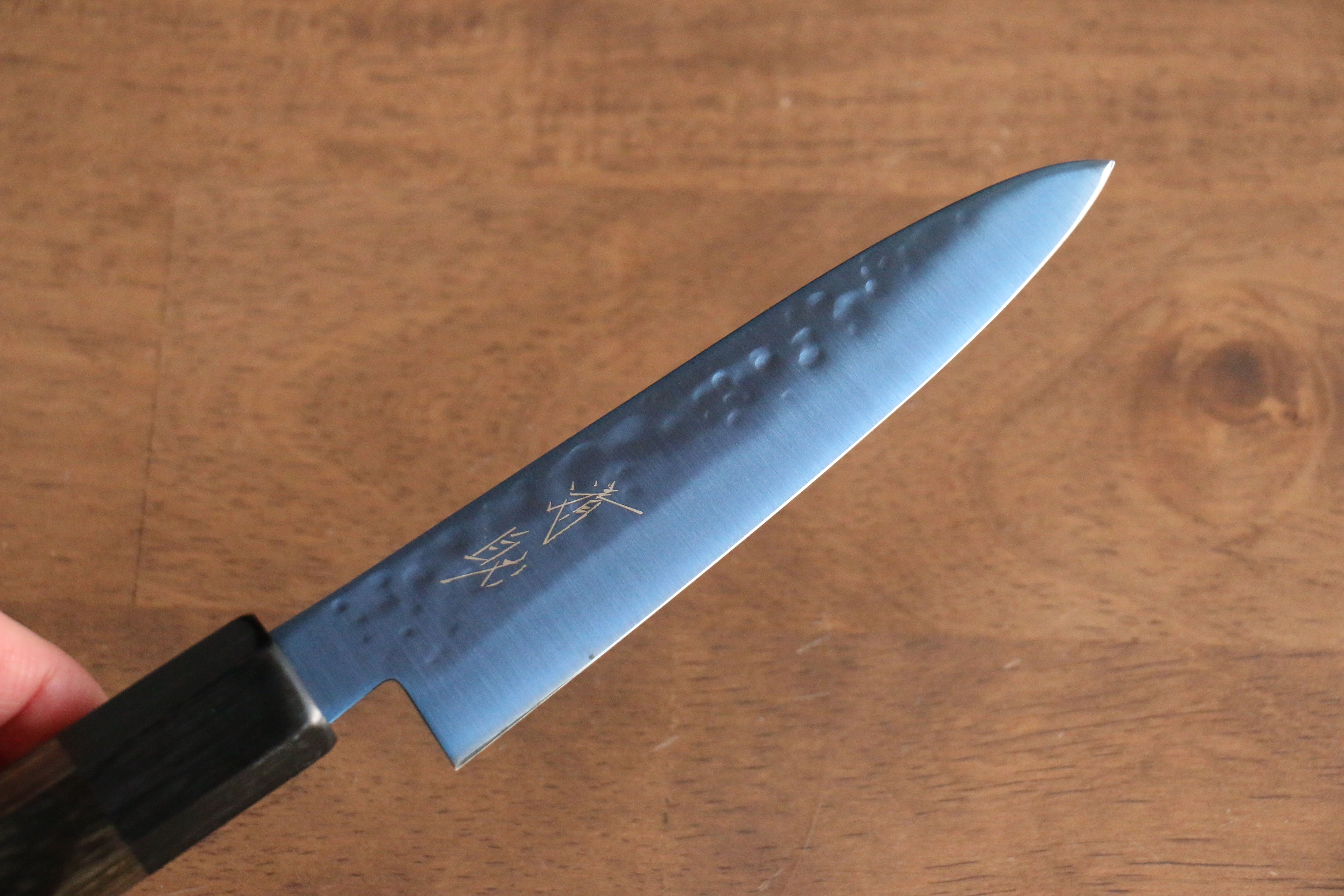 Seisuke SK-85 Ion-Plated Hammered Petty-Utility 120mm Gray Pakkawood Handle - Seisuke Knife