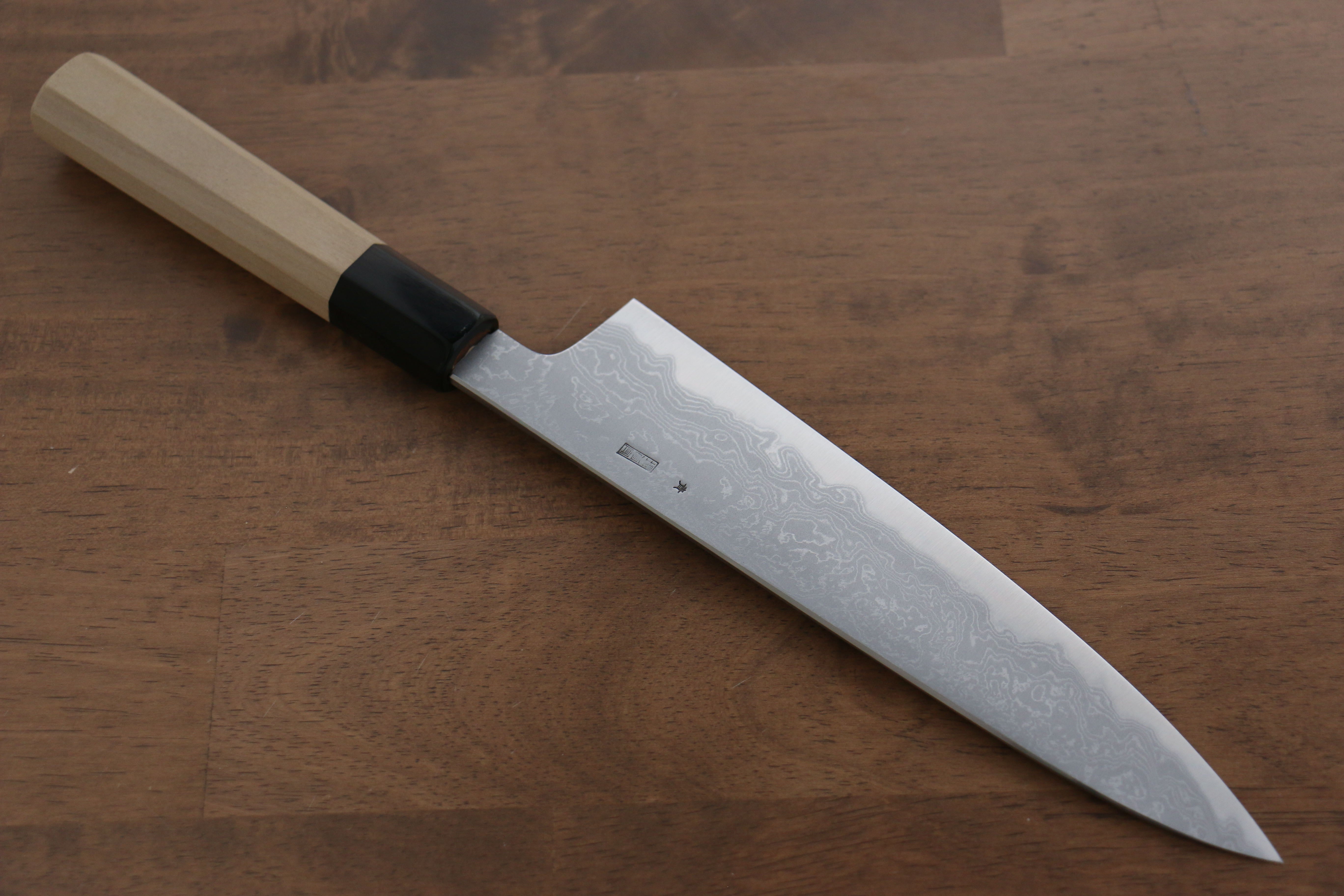 Kikuzuki Blue Steel No.1 Damascus Gyuto 210mm Magnolia Handle - Seisuke Knife