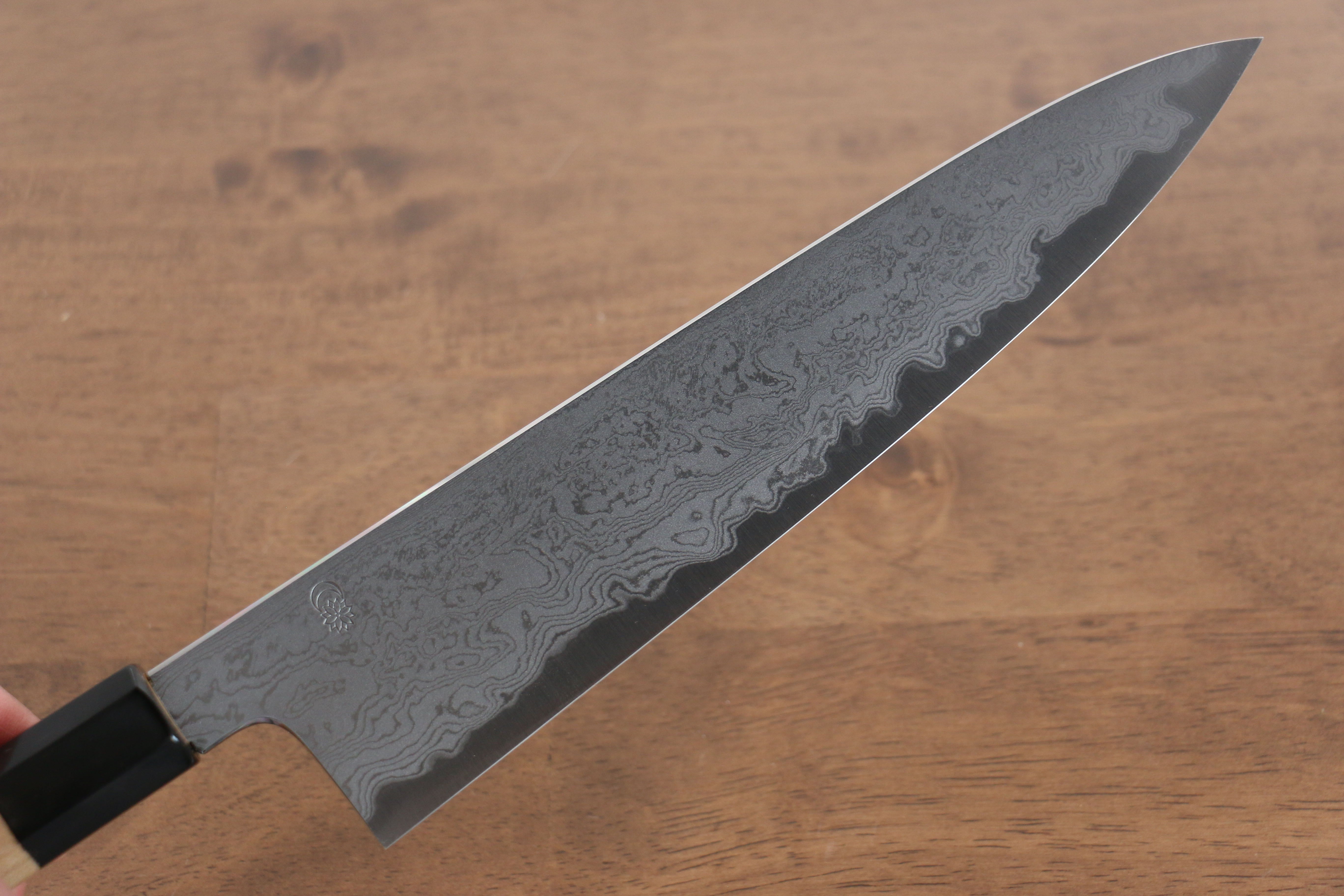 Kikuzuki Blue Steel No.1 Damascus Gyuto 240mm Magnolia Handle - Seisuke Knife