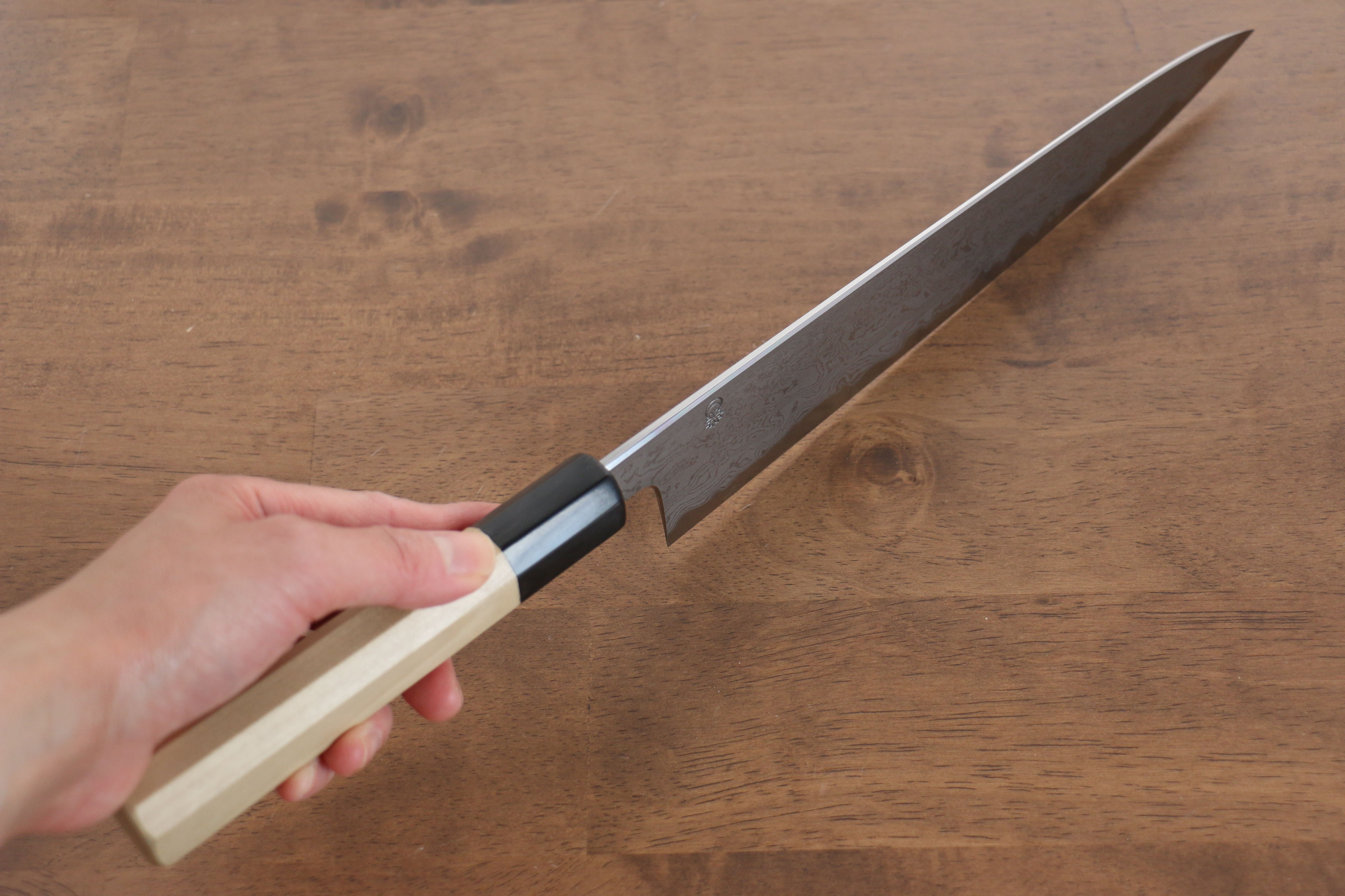 Kikuzuki Blue Steel No.1 Damascus Gyuto 240mm Magnolia Handle - Seisuke Knife