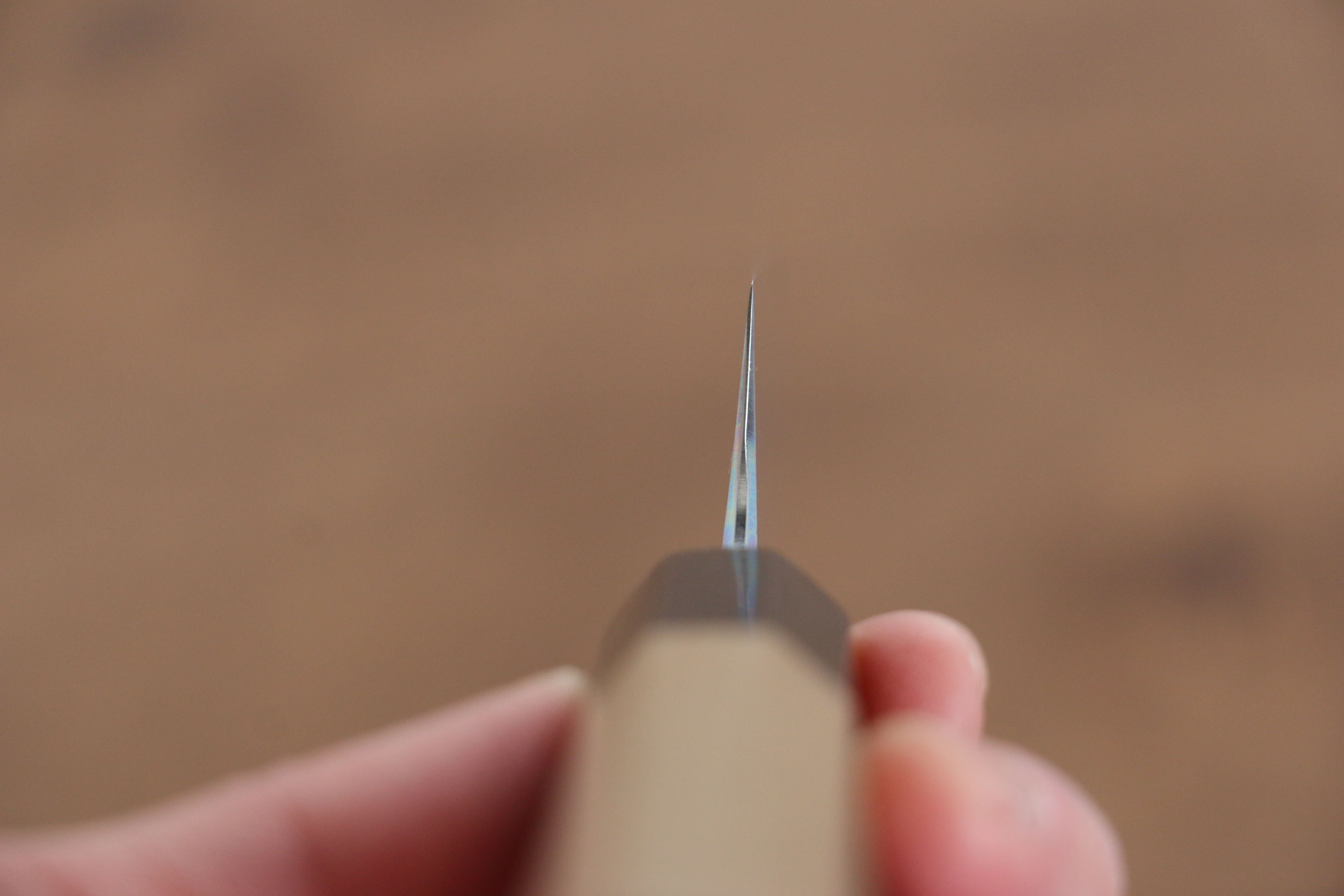 Kikuzuki Blue Steel No.1 Damascus Kiritsuke Petty-Utility 135mm Magnolia Handle - Seisuke Knife