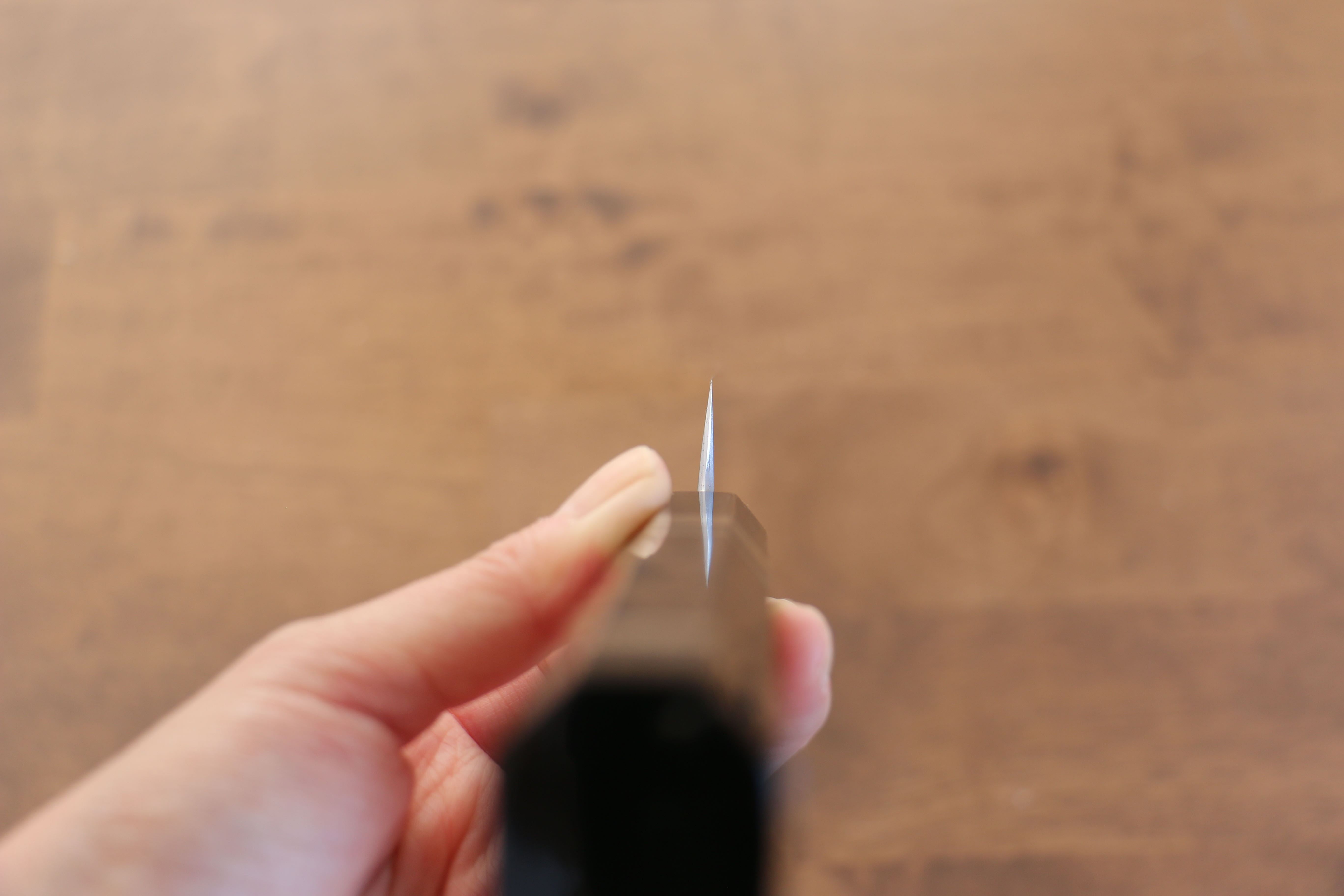 Jikko Blue Steel Damascus Kiritsuke Sujihiki 270mm Ebony with Double Ring Handle - Seisuke Knife