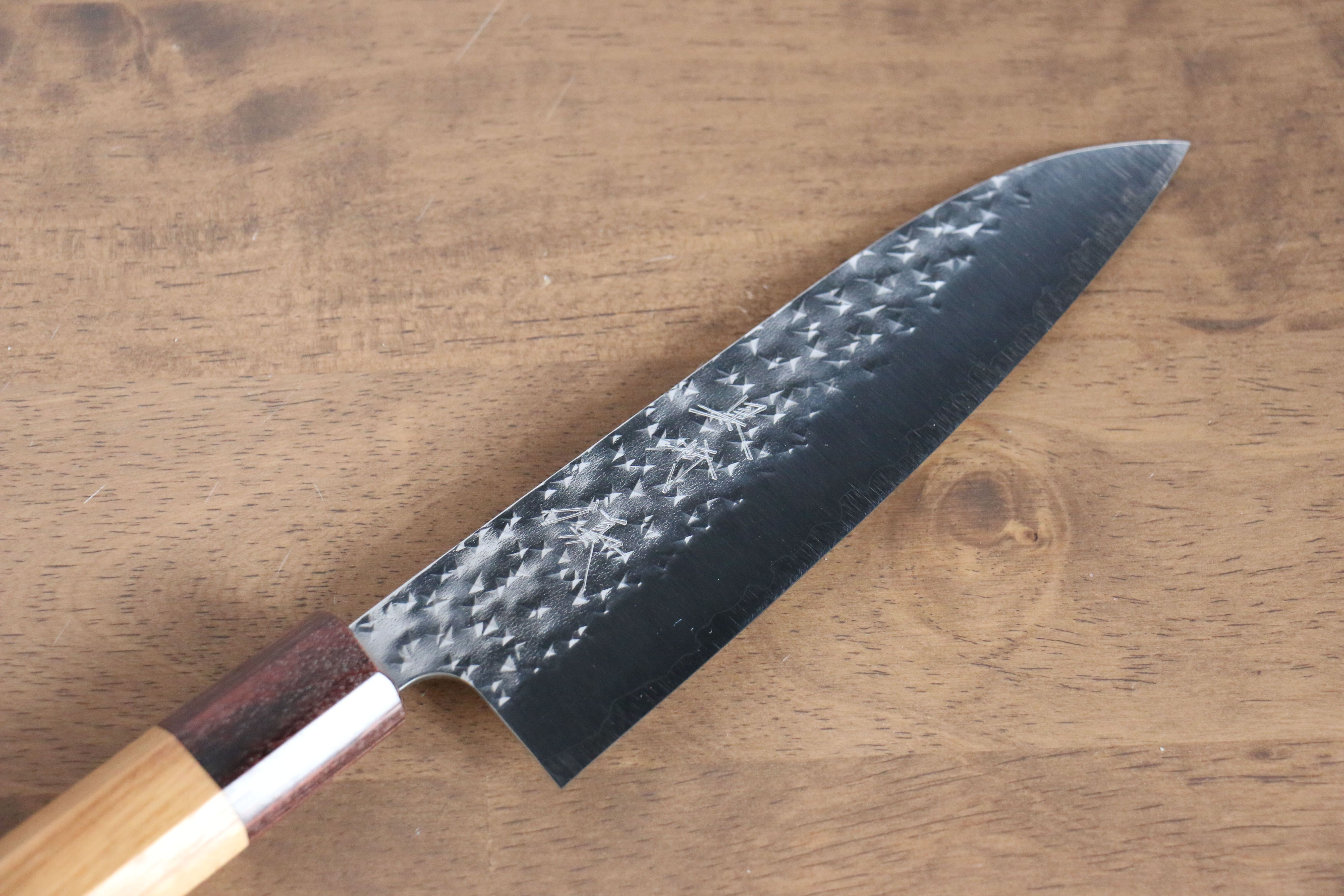 Yu Kurosaki Senko SG2 Hammered Small Santoku 150mm Keyaki Elm Handle - Seisuke Knife