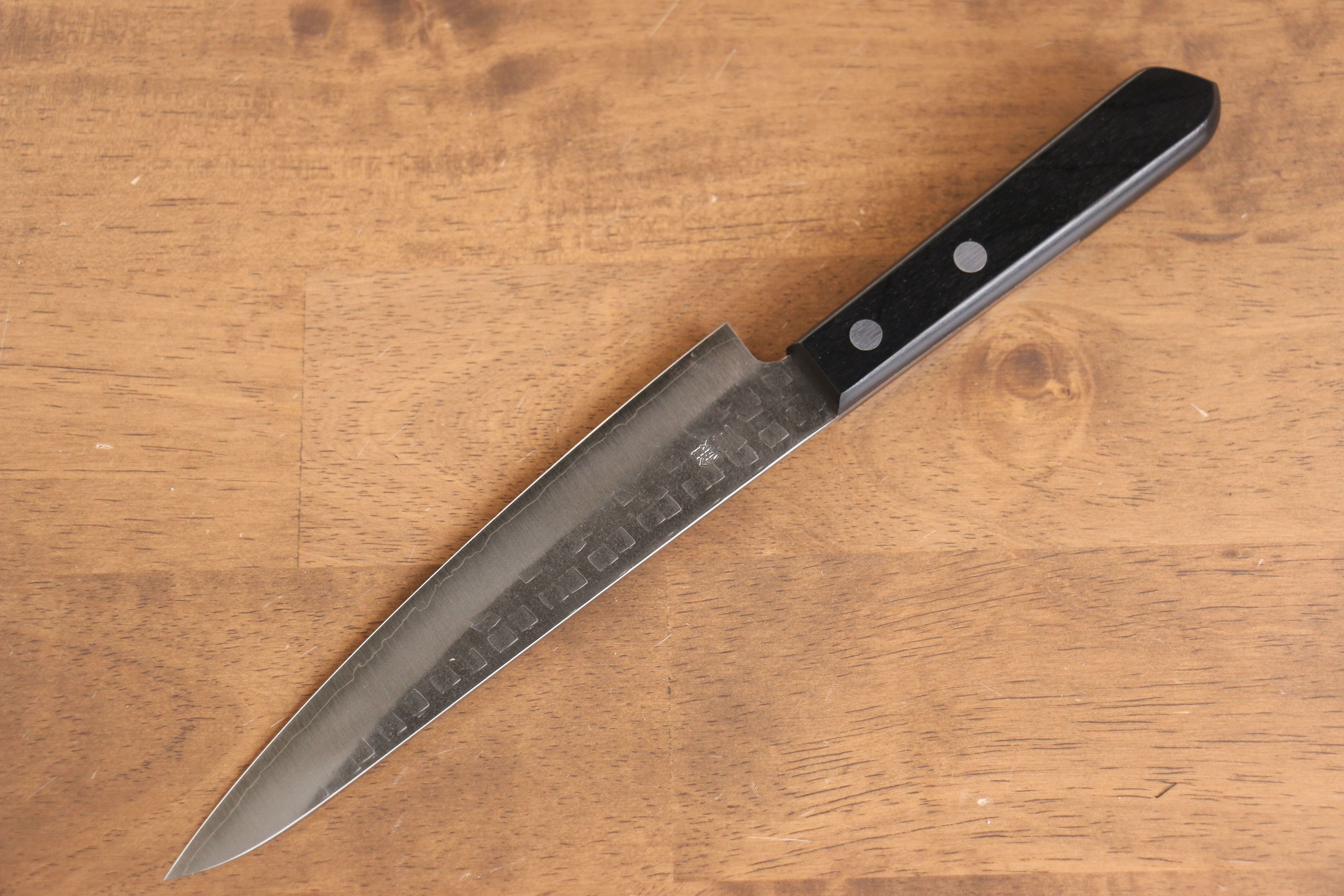 Nao Yamamoto Silver Steel No.3 Hammered Petty-Utility 160mm Black Pakkawood Handle - Seisuke Knife