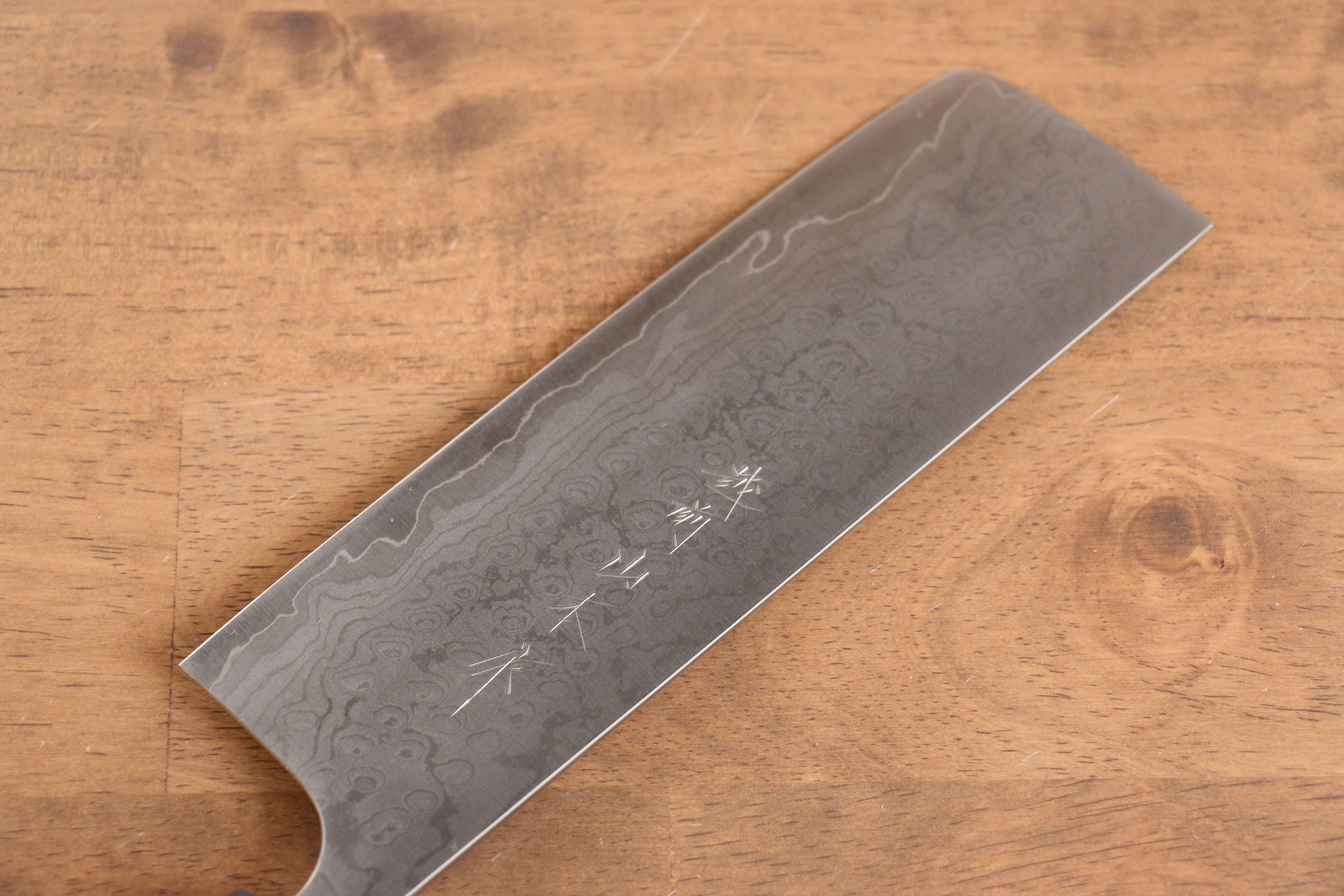 Nao Yamamoto VG10 Damascus Nakiri 165mm Cherry Wood Handle - Seisuke Knife