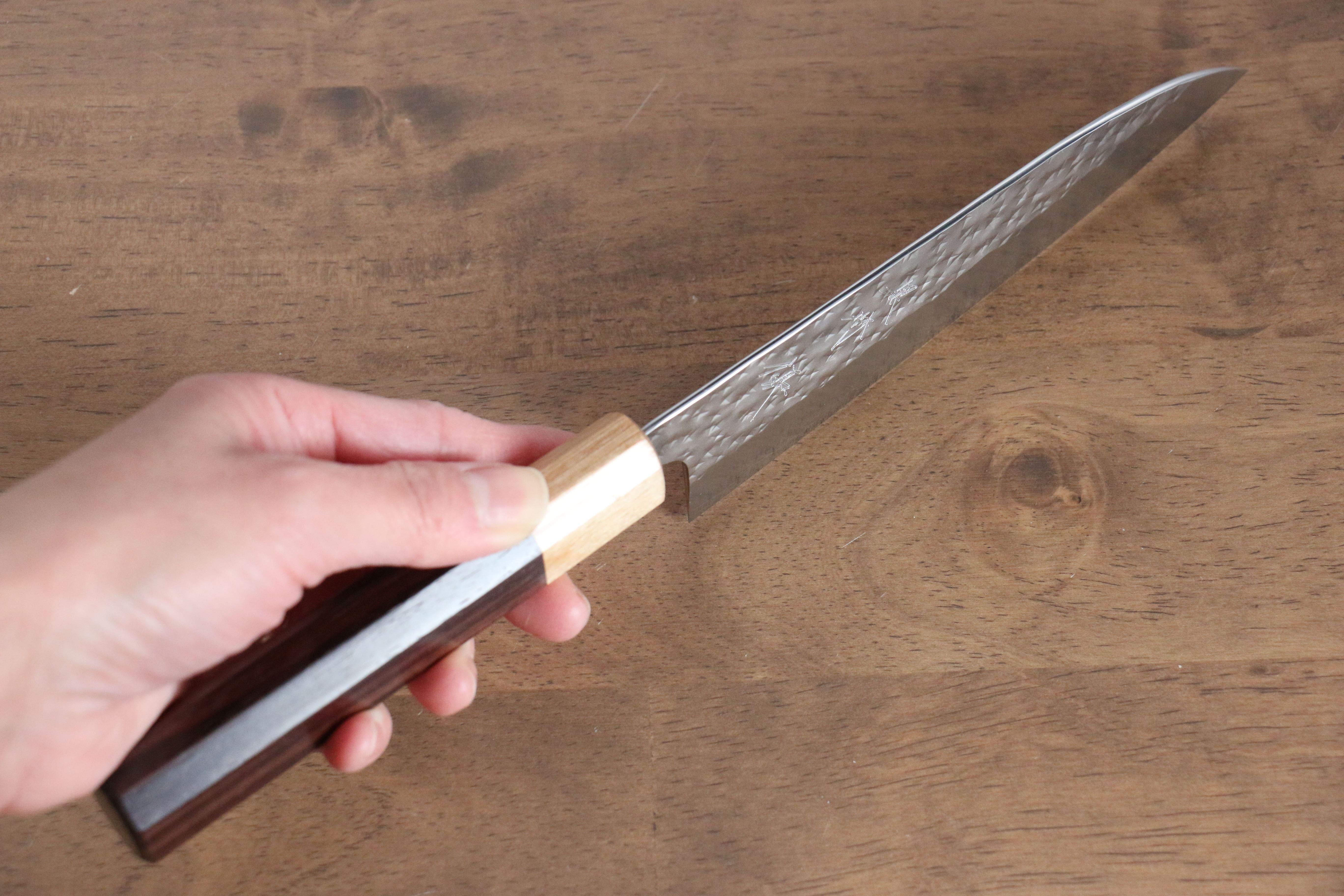 Yu Kurosaki Senko SG2 Hammered Small Santoku 150mm Shitan (ferrule: Honduras) Handle - Seisuke Knife