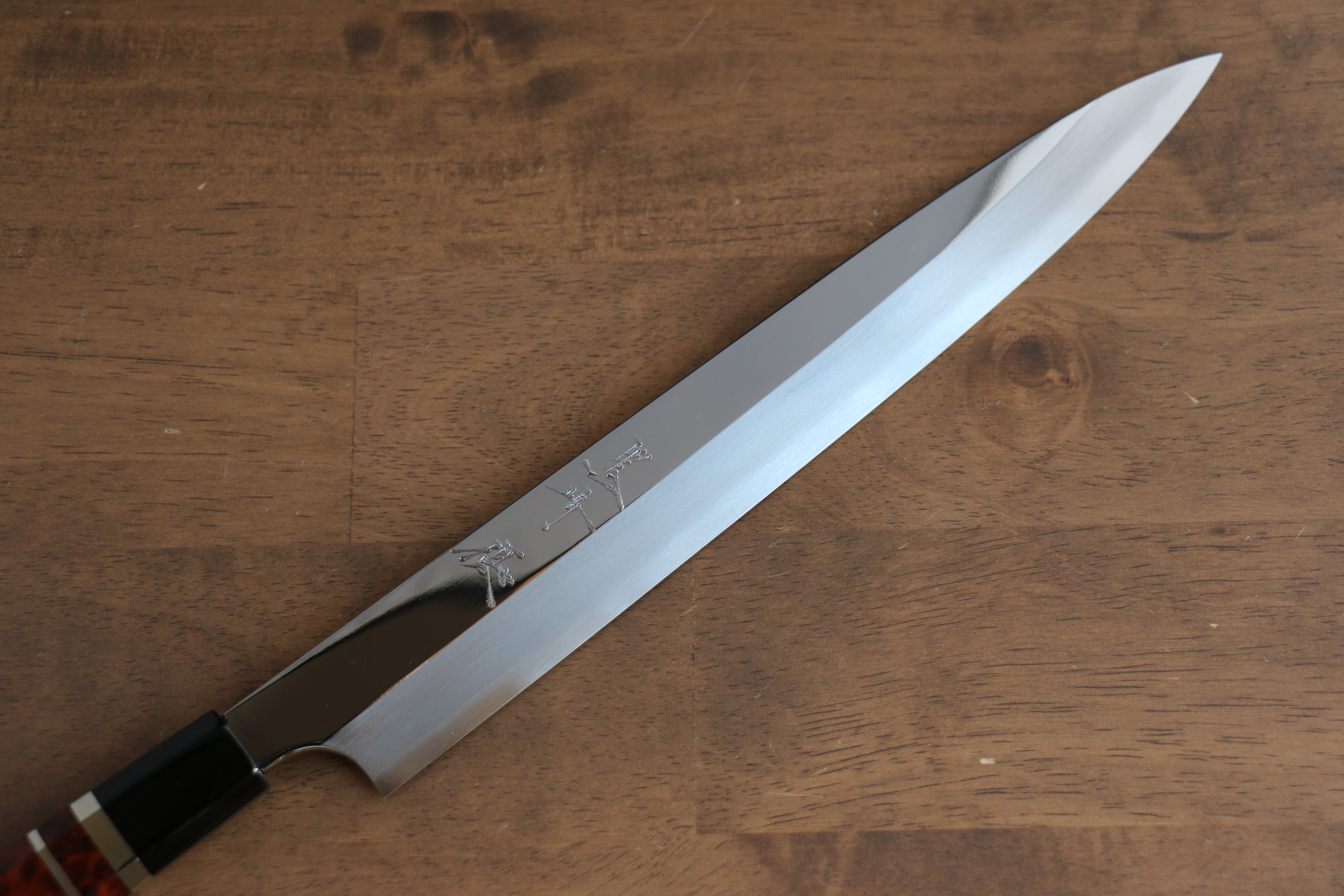Yu Kurosaki Blue Steel No.2 Mirrored Finish Yanagiba 270mm Chinese Quince Handle - Seisuke Knife