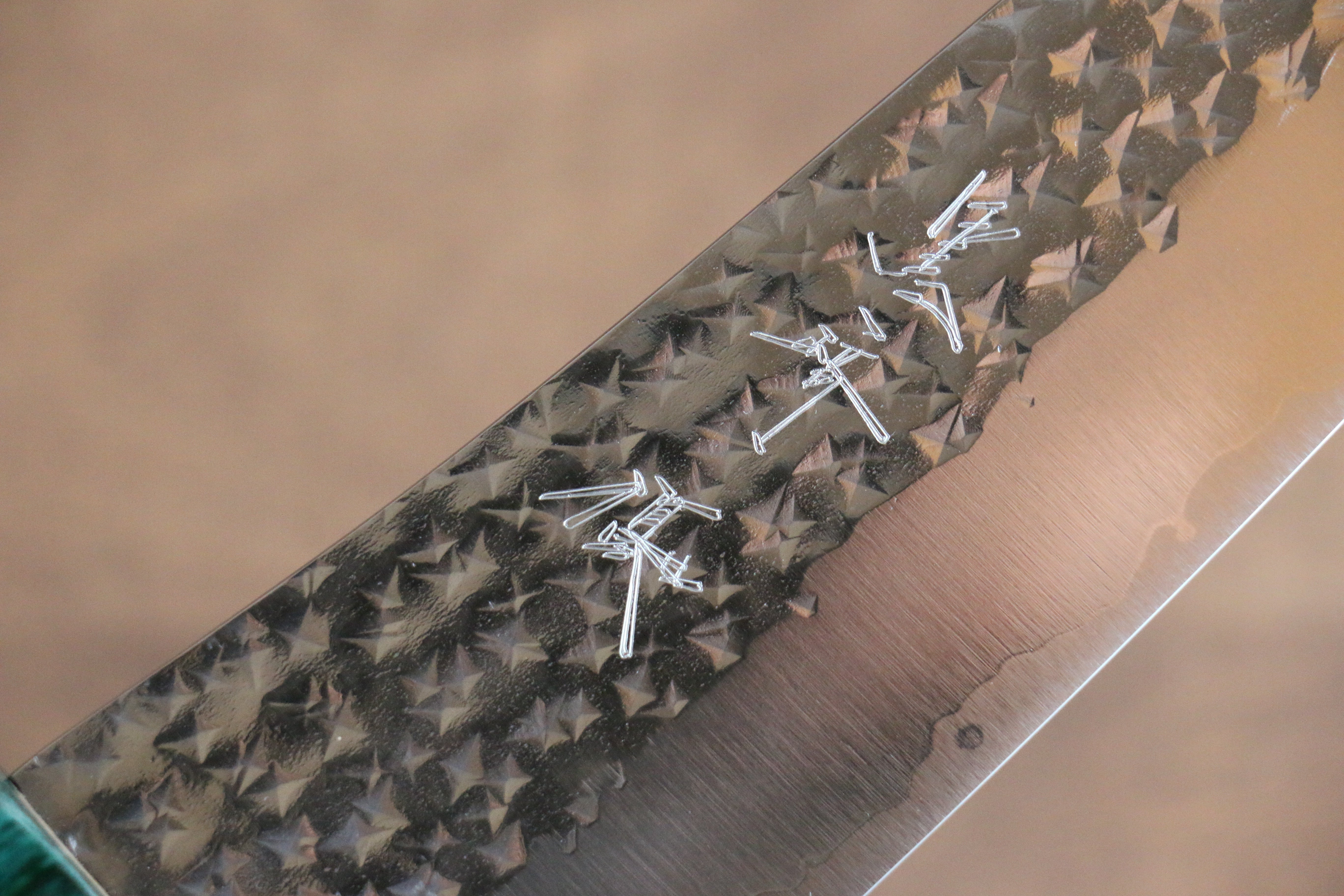 Yu Kurosaki Senko Ei SG2 Hammered Bunka 165mm Shitan (ferrule: Green Pakka wood) Handle - Seisuke Knife
