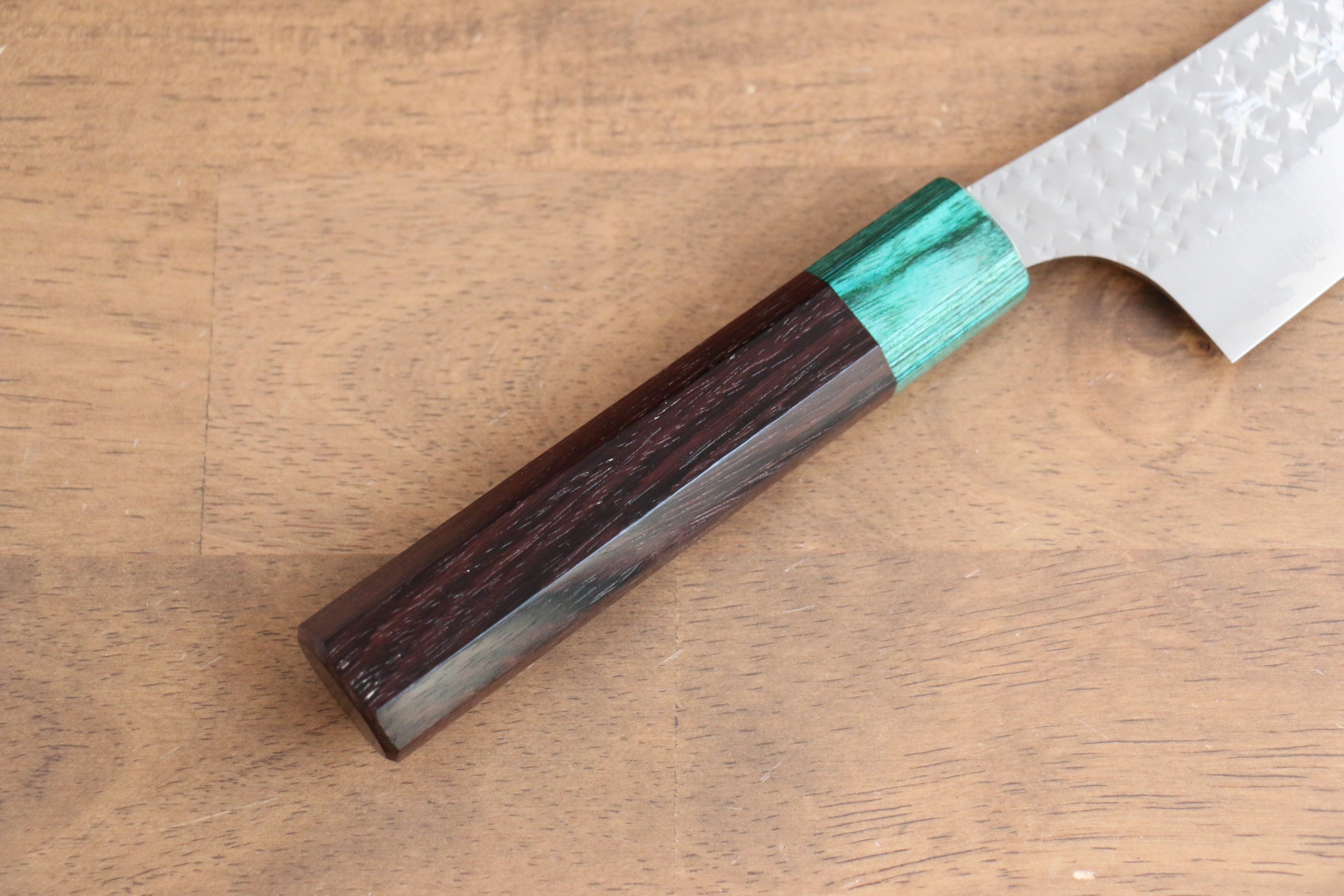Yu Kurosaki Senko Ei SG2 Hammered Bunka 165mm Shitan (ferrule: Green Pakka wood) Handle - Seisuke Knife