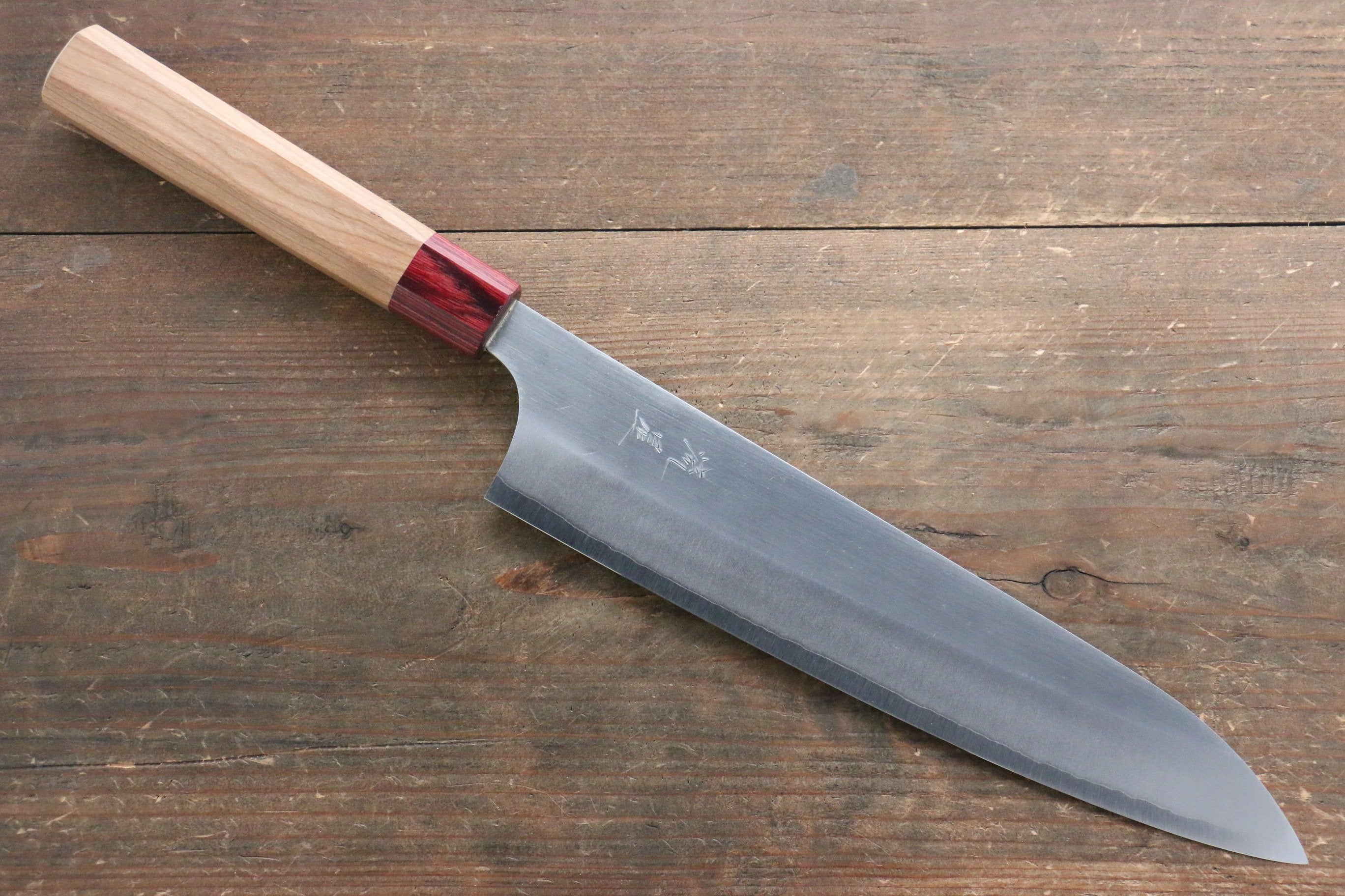 Makoto Kurosaki Ryusei Blue Super Nashiji Gyuto 240mm with American Cherry Handle - Seisuke Knife