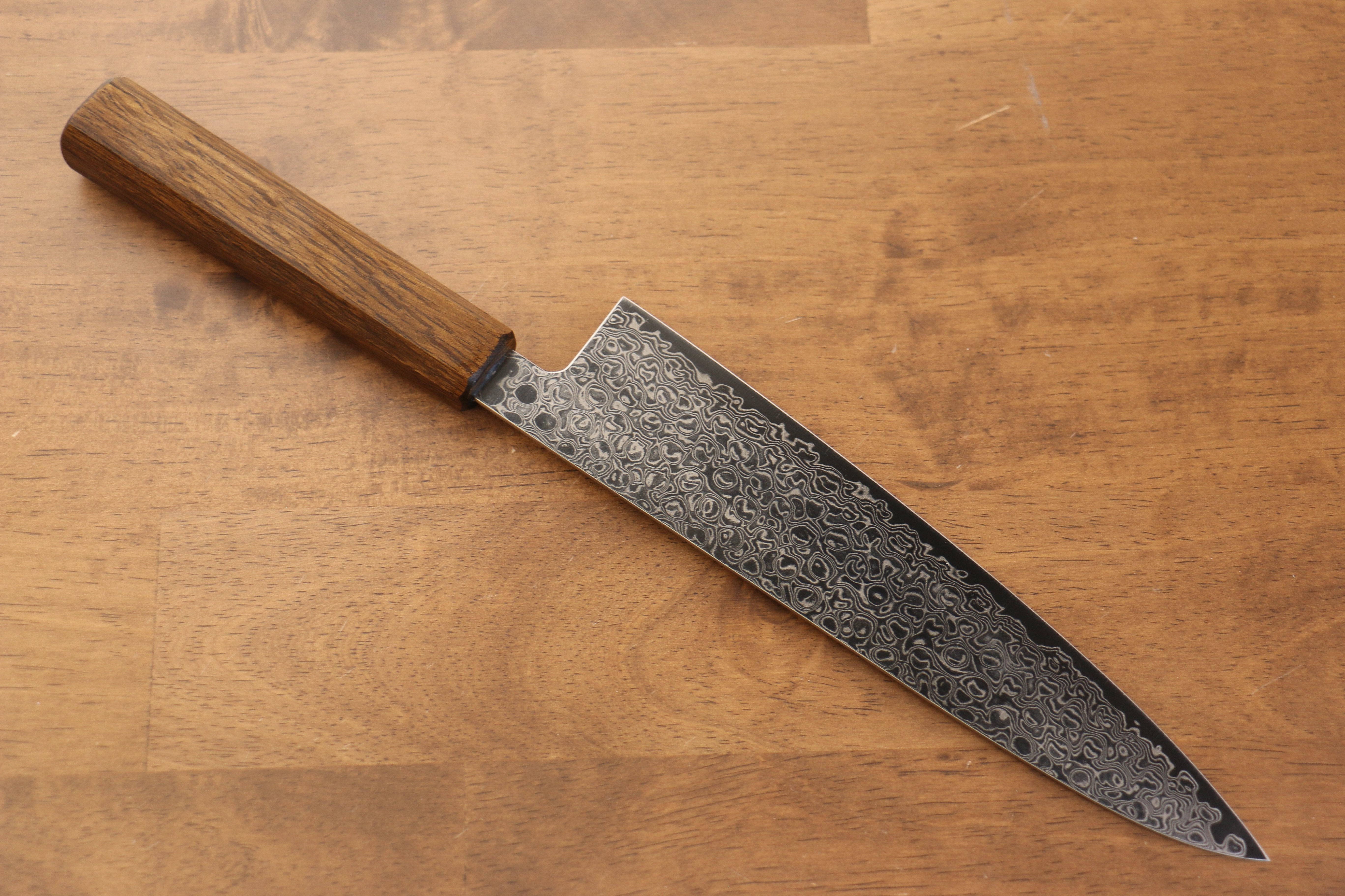 Seisuke ZA-18 Mirrored Finish Damascus Gyuto 210mm Oak Handle - Seisuke Knife