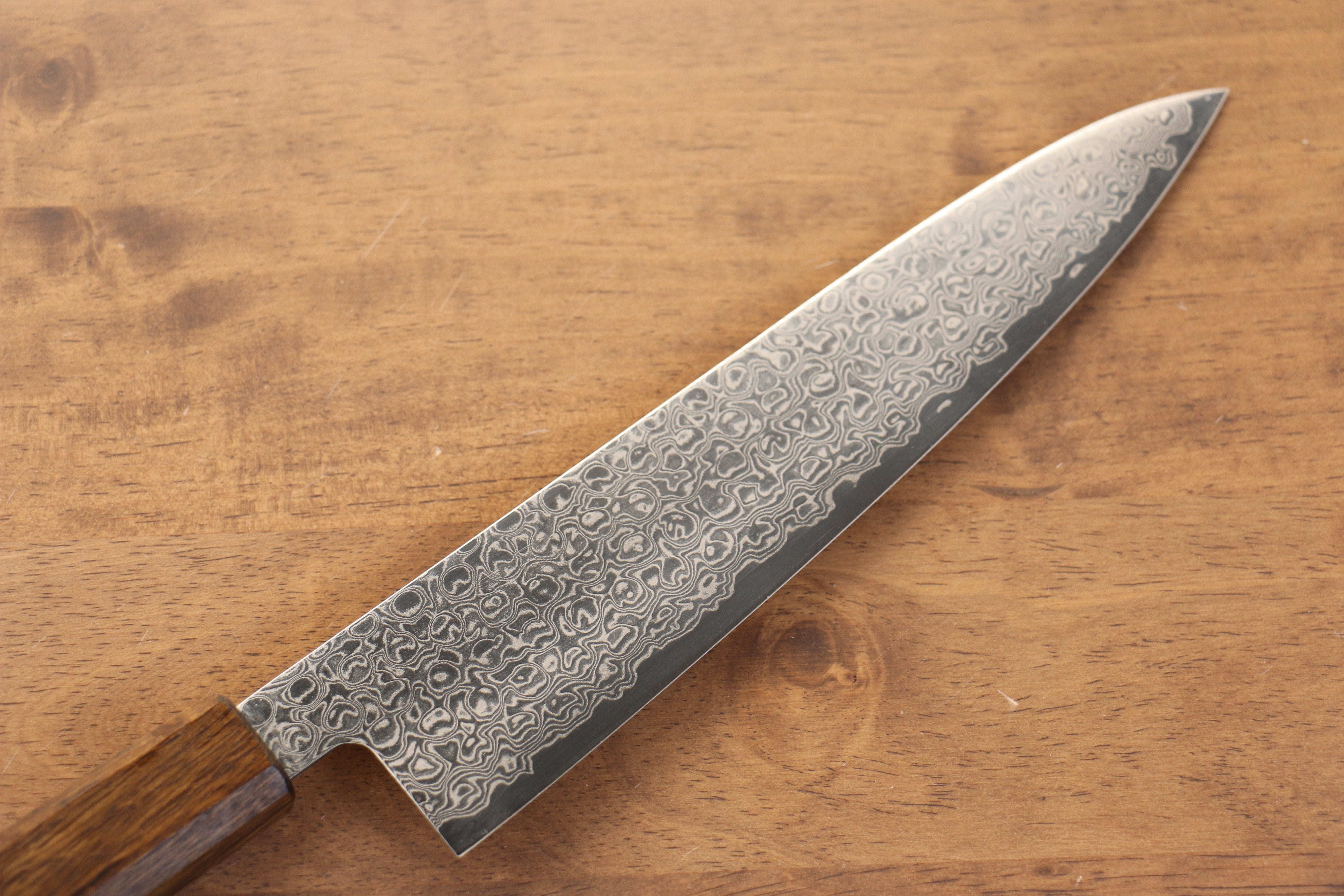 Seisuke ZA-18 Mirrored Finish Damascus Gyuto 210mm Oak Handle - Seisuke Knife