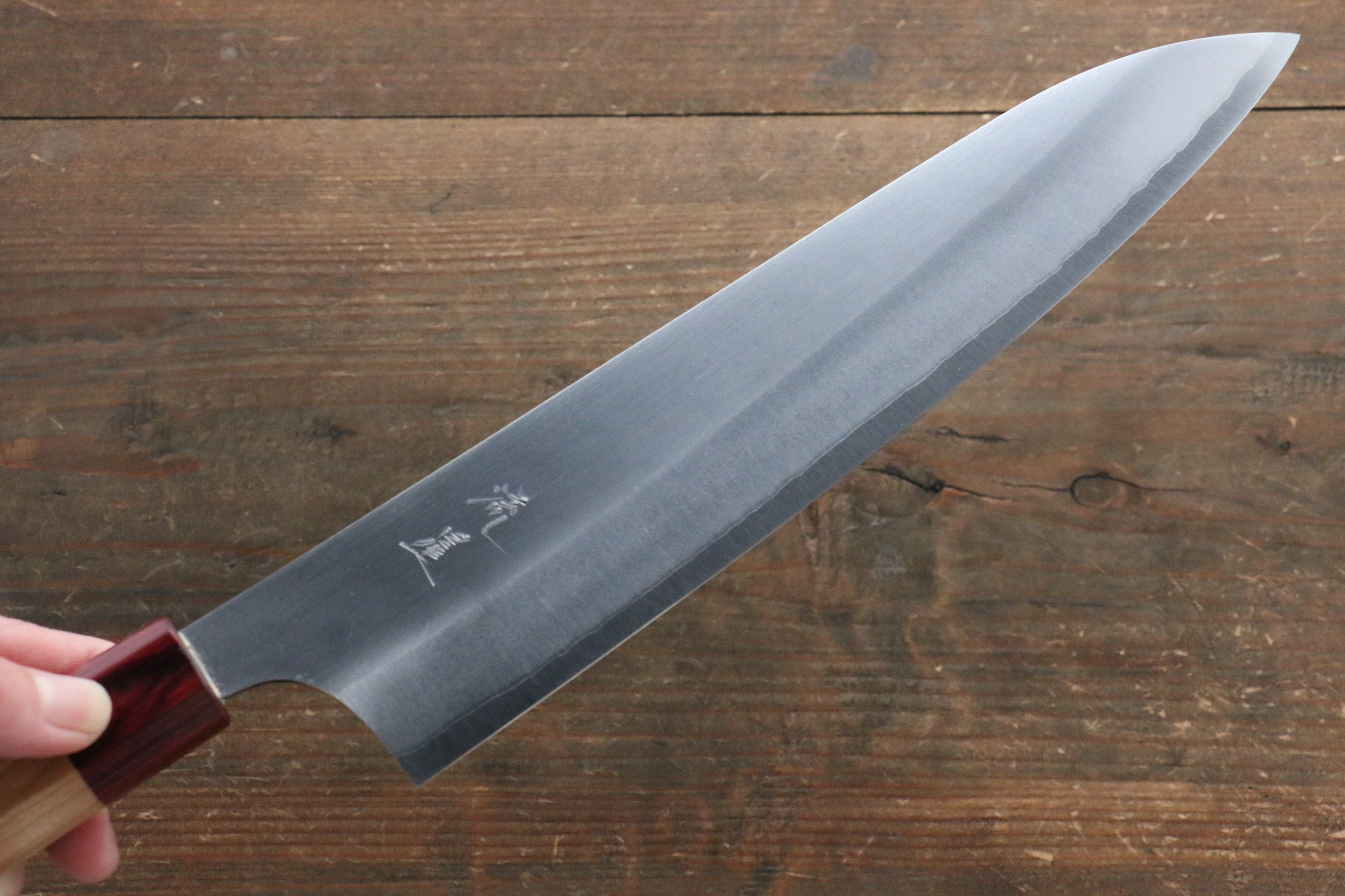 Makoto Kurosaki Ryusei Blue Super Nashiji Gyuto 240mm with American Cherry Handle - Seisuke Knife