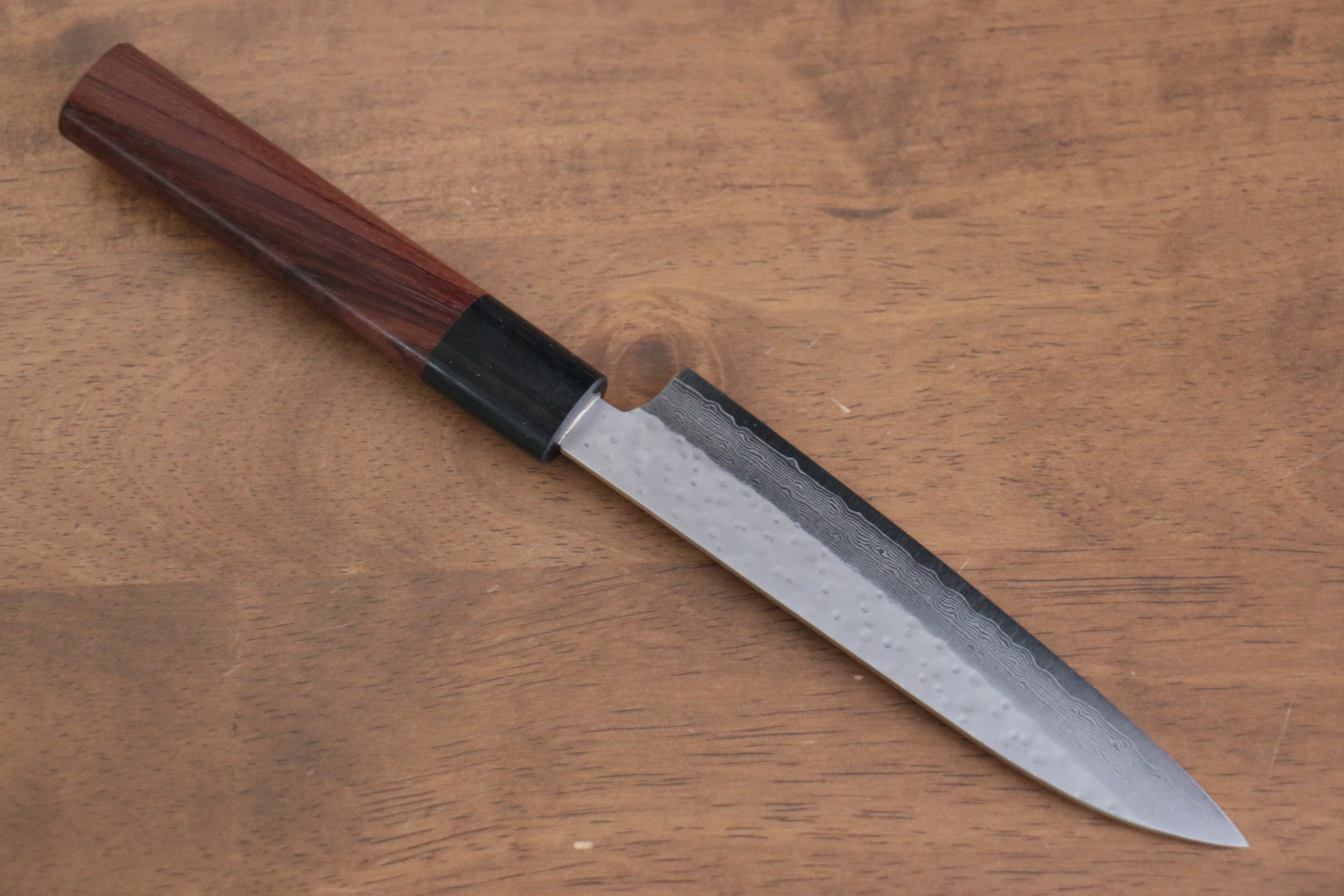 Makoto Kurosaki VG10 Maru Hammered Damascus Petty-Utility 135mm Shitan Handle - Seisuke Knife