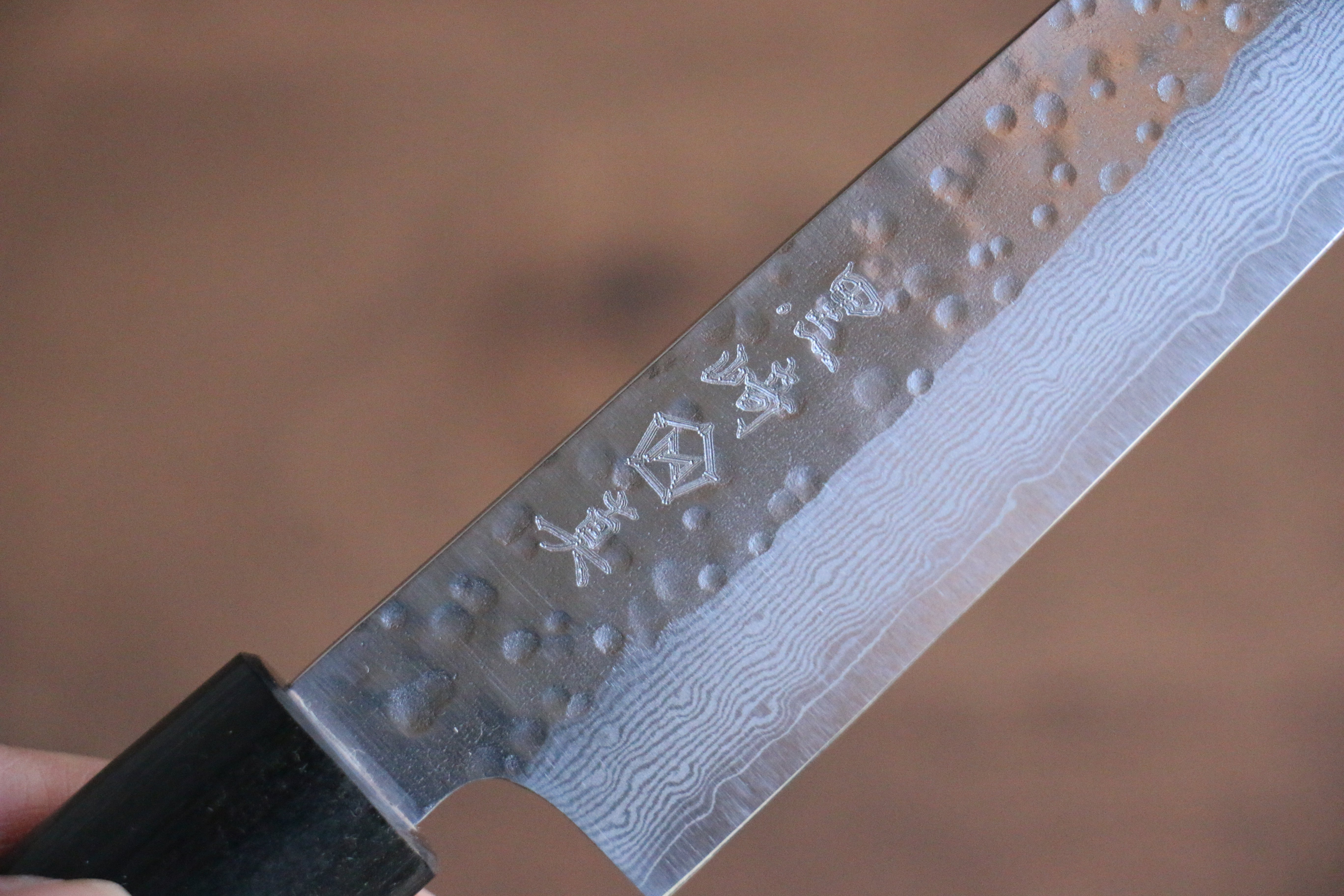 Makoto Kurosaki VG10 Maru Hammered Damascus Petty-Utility 135mm Shitan Handle - Seisuke Knife