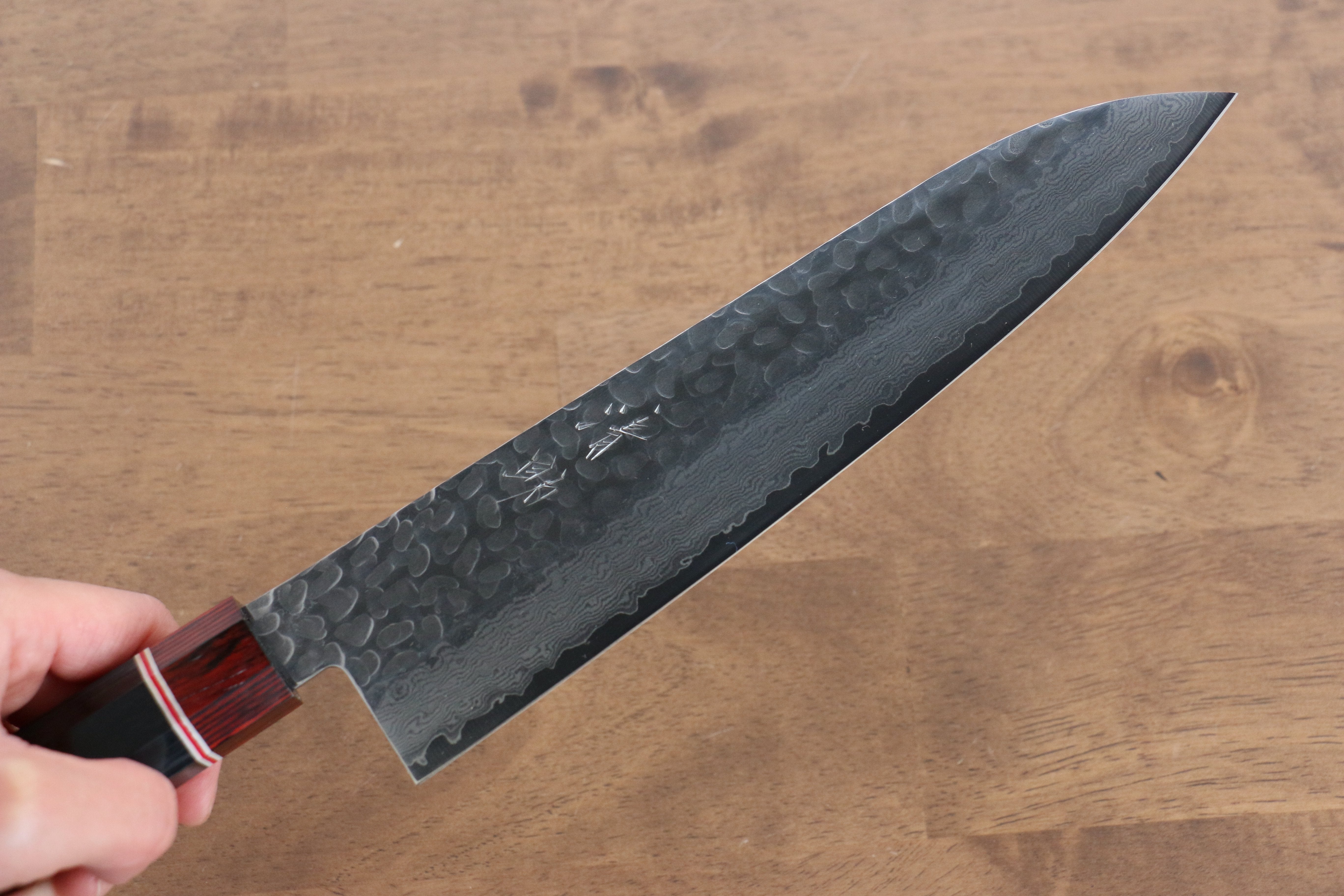 Seisuke VG10 Damascus Gyuto 210mm Black Pakkawood Handle - Seisuke Knife