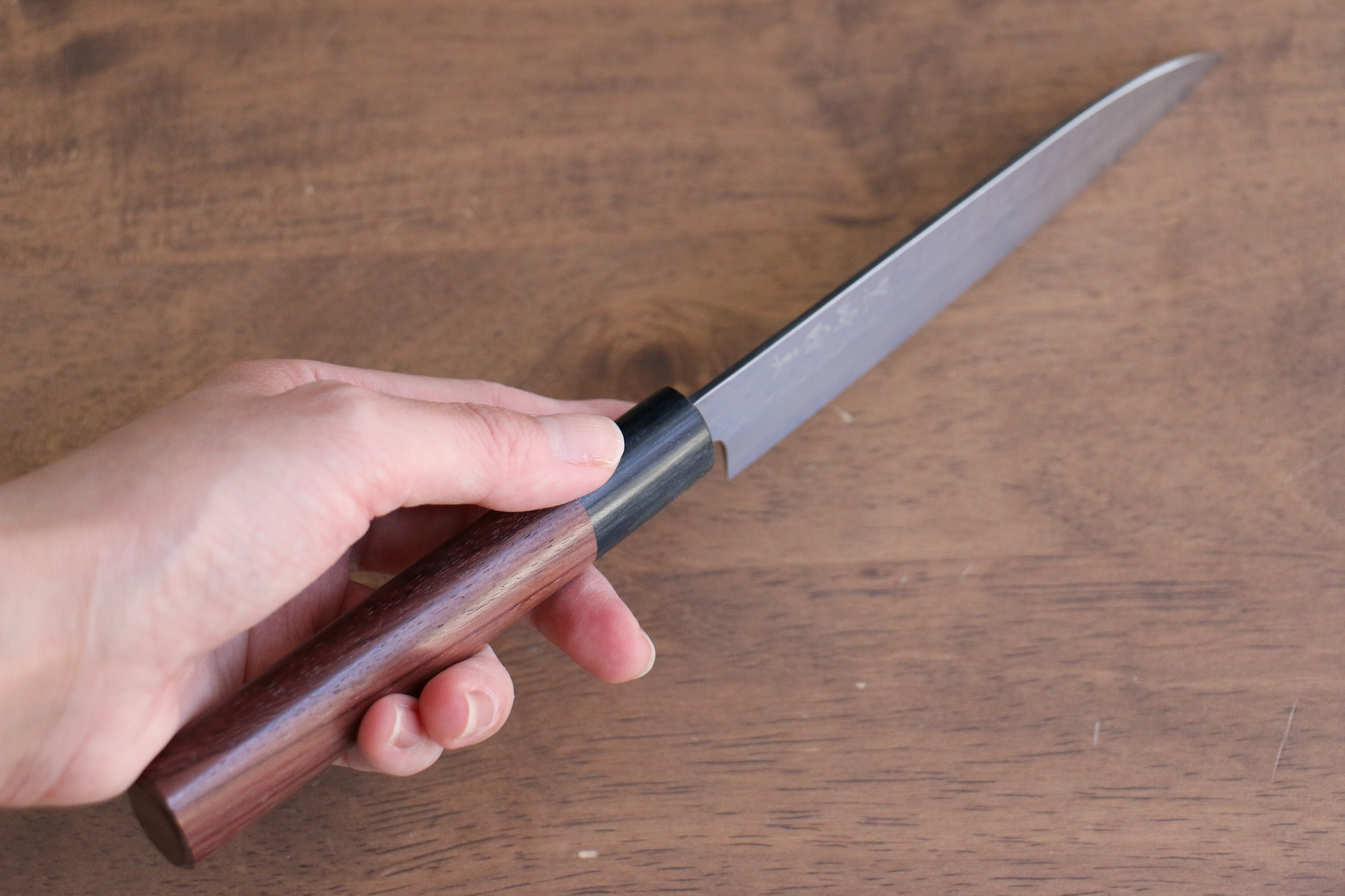 Makoto Kurosaki VG10 Maru Hammered Damascus Petty-Utility 135mm Shitan Handle - Seisuke Knife