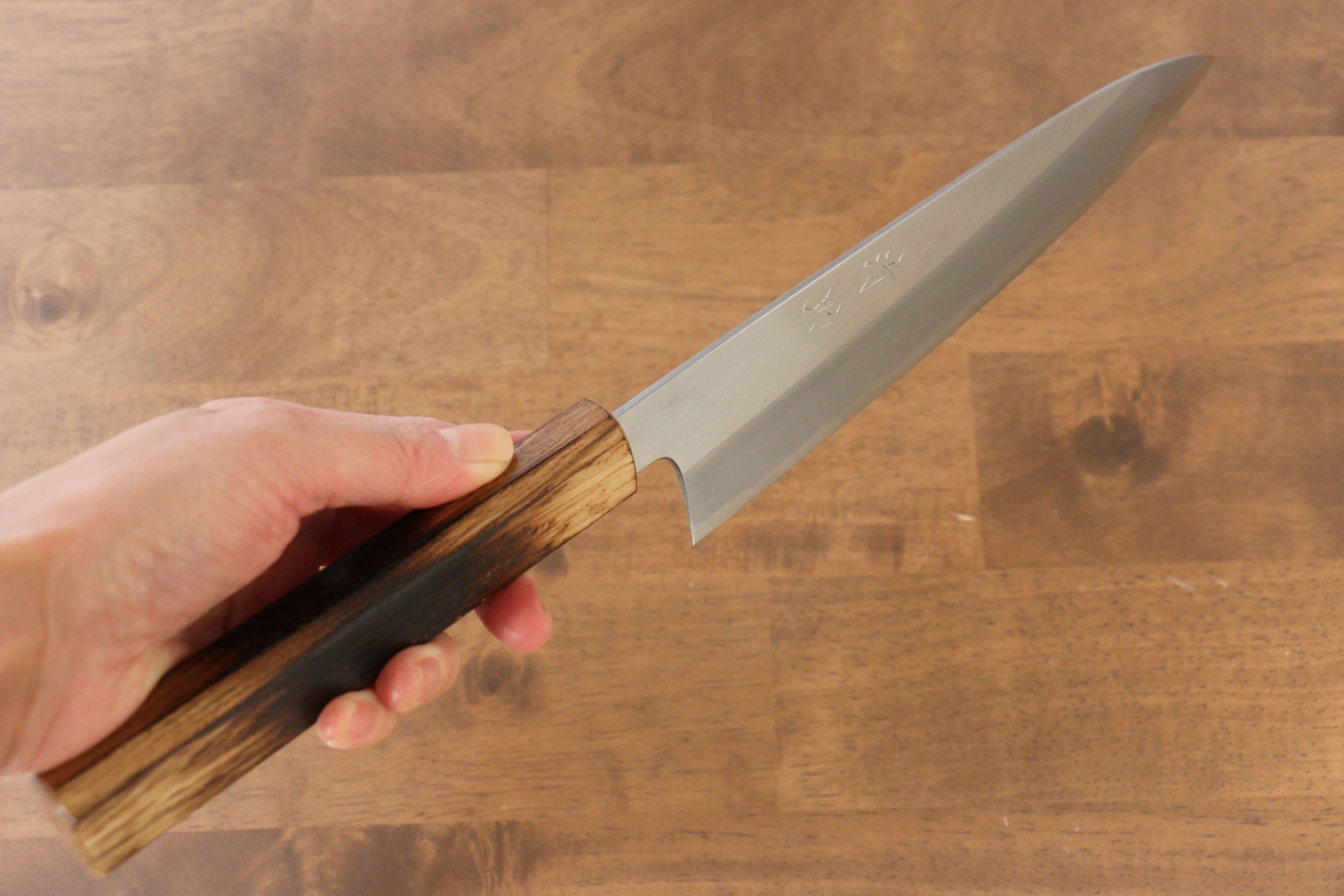 Seisuke White Steel No.2 Gyuto 240mm Burnt Oak (Mehakkaku) Handle - Seisuke Knife