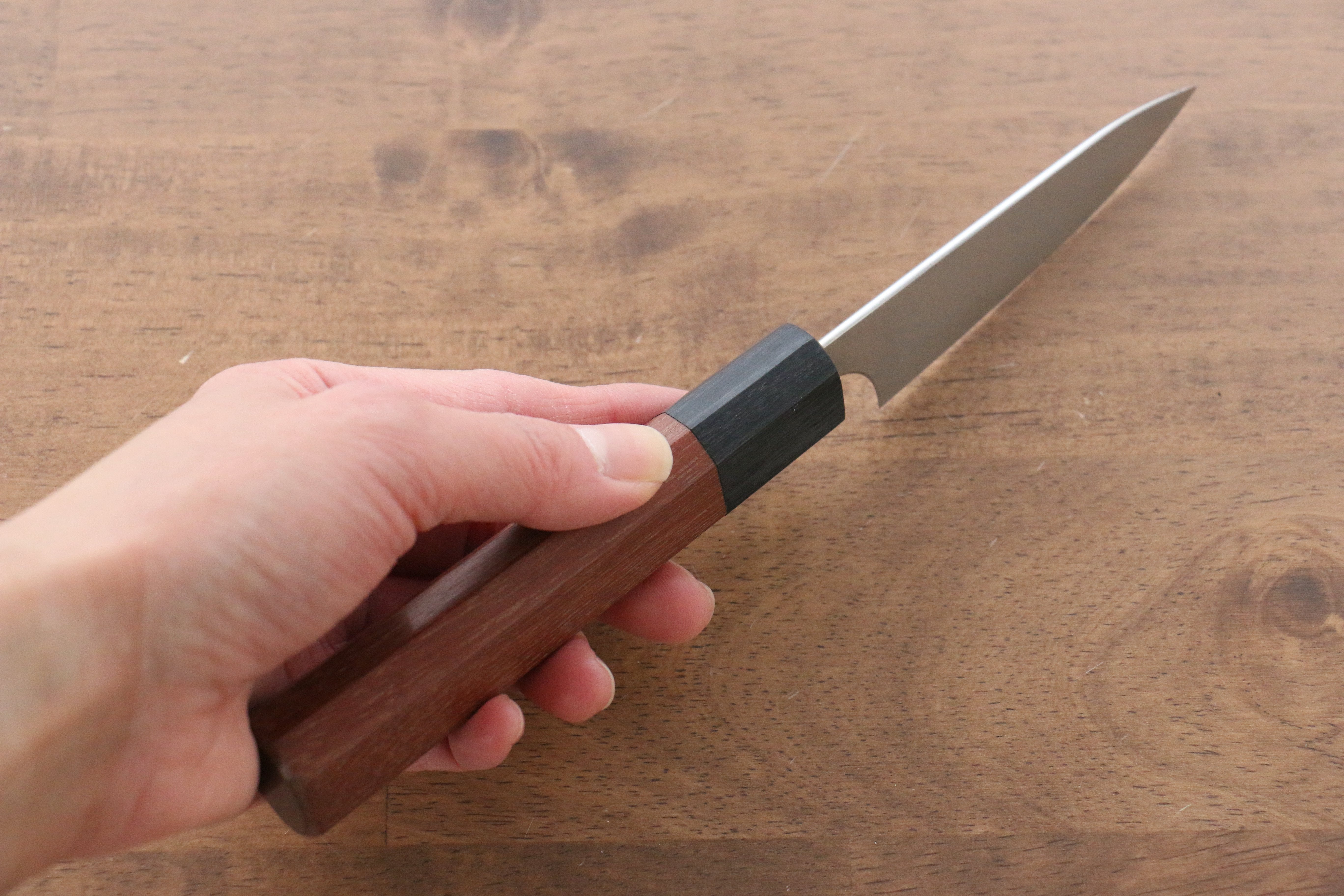 Shibata Takayuki Koutetsu Blue Super Petty-Utility 80mm Jarrah Handle - Seisuke Knife