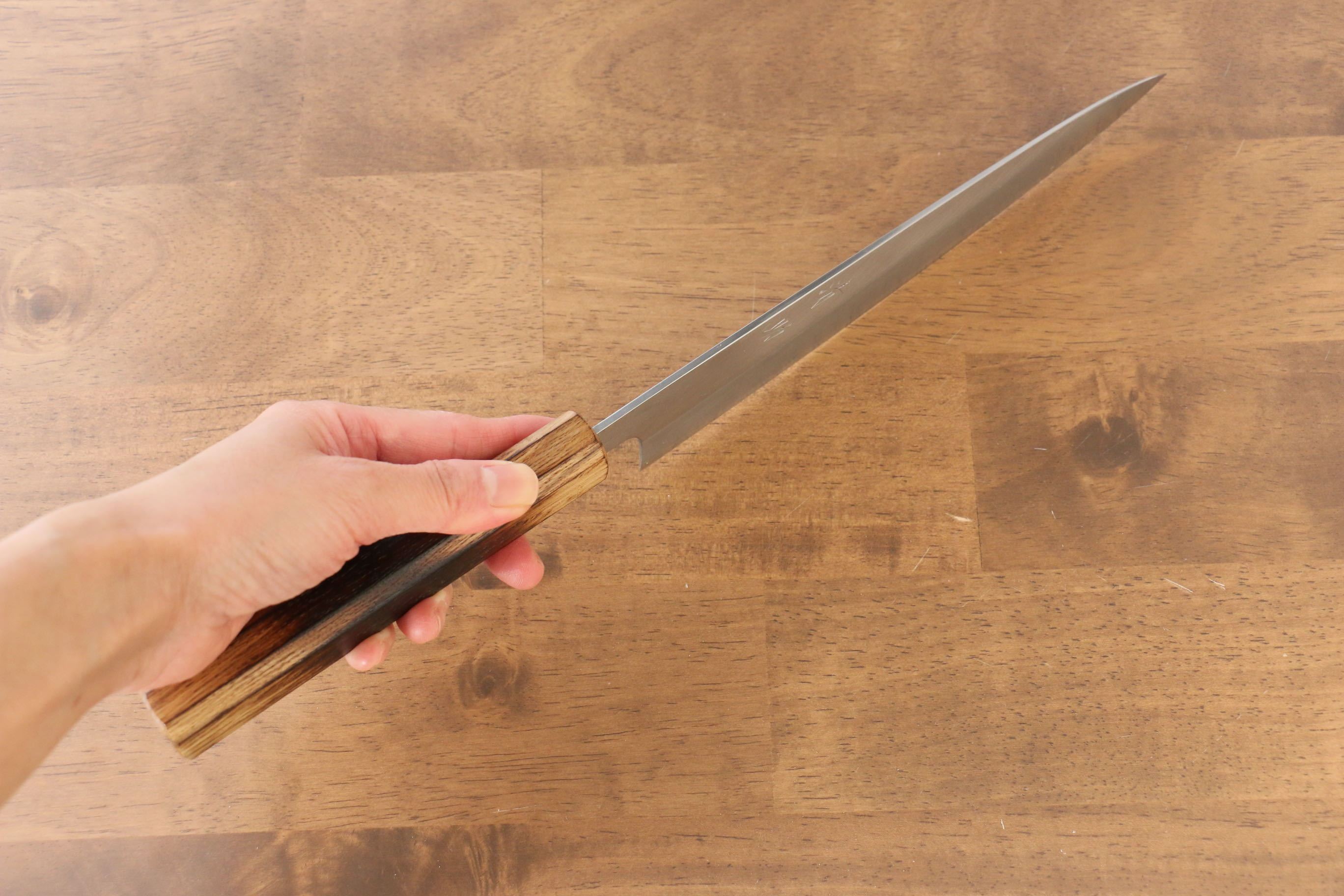Seisuke White Steel No.2 Gyuto 240mm Burnt Oak (Mehakkaku) Handle - Seisuke Knife