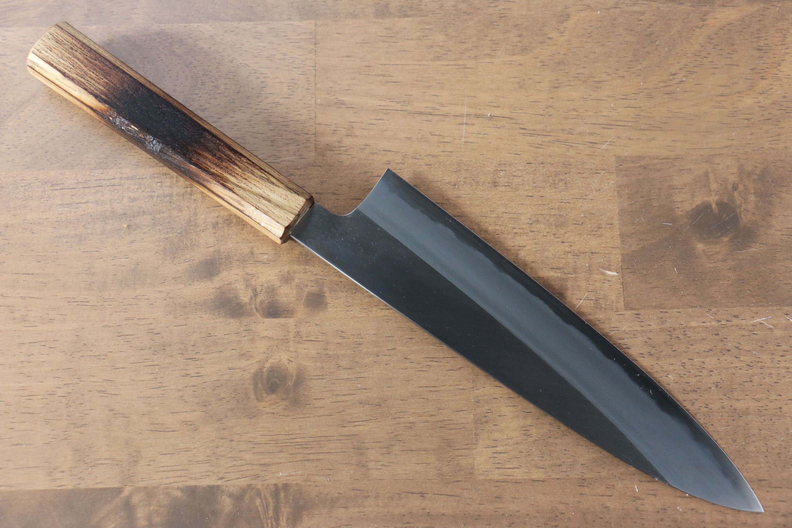Seisuke White Steel No.2 Gyuto 210mm Burnt Oak (Mehakkaku) Handle - Seisuke Knife