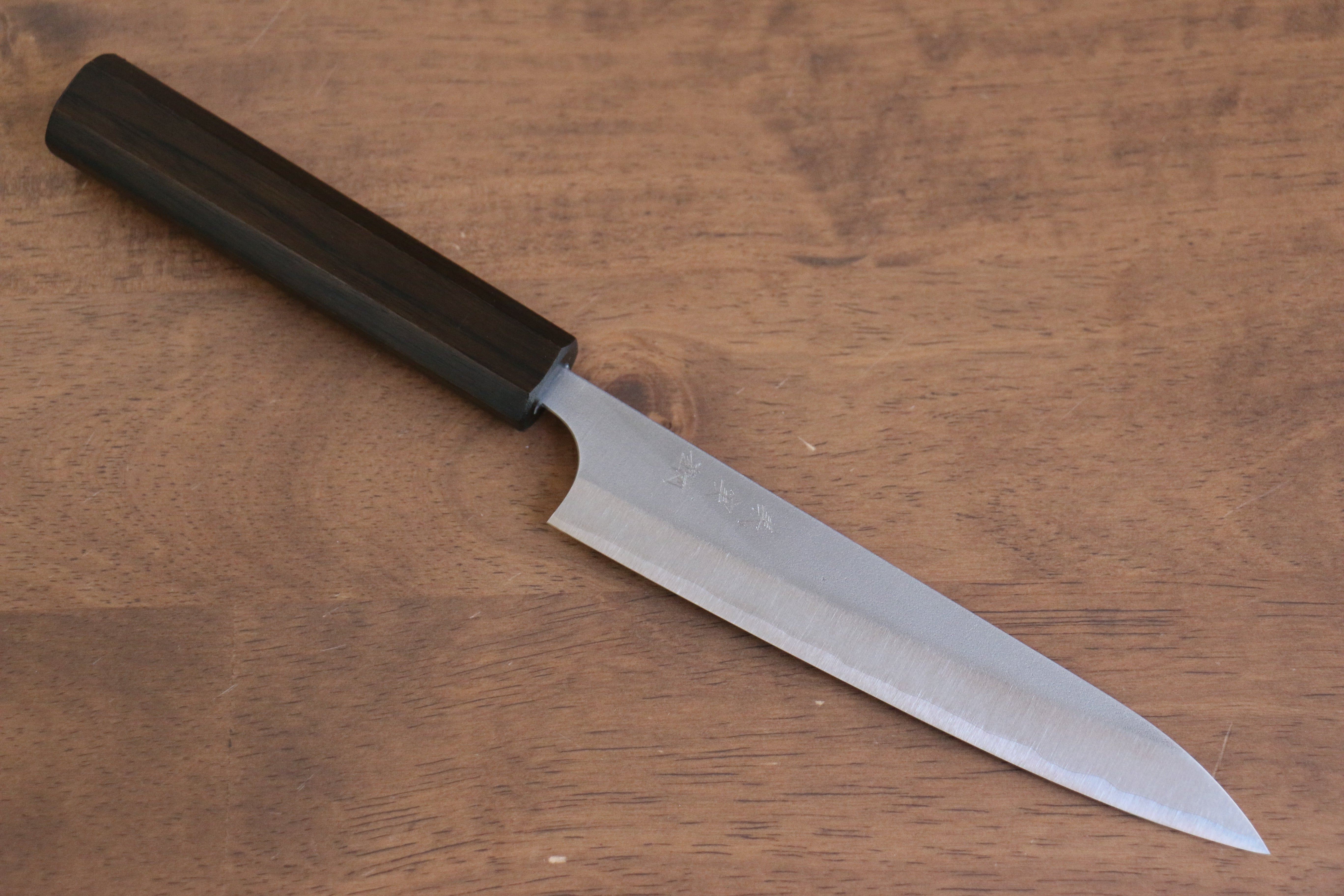 Yoshimi Kato Blue Super Nashiji Petty-Utility 150mm Enju Lacquered(Black��� Handle - Seisuke Knife