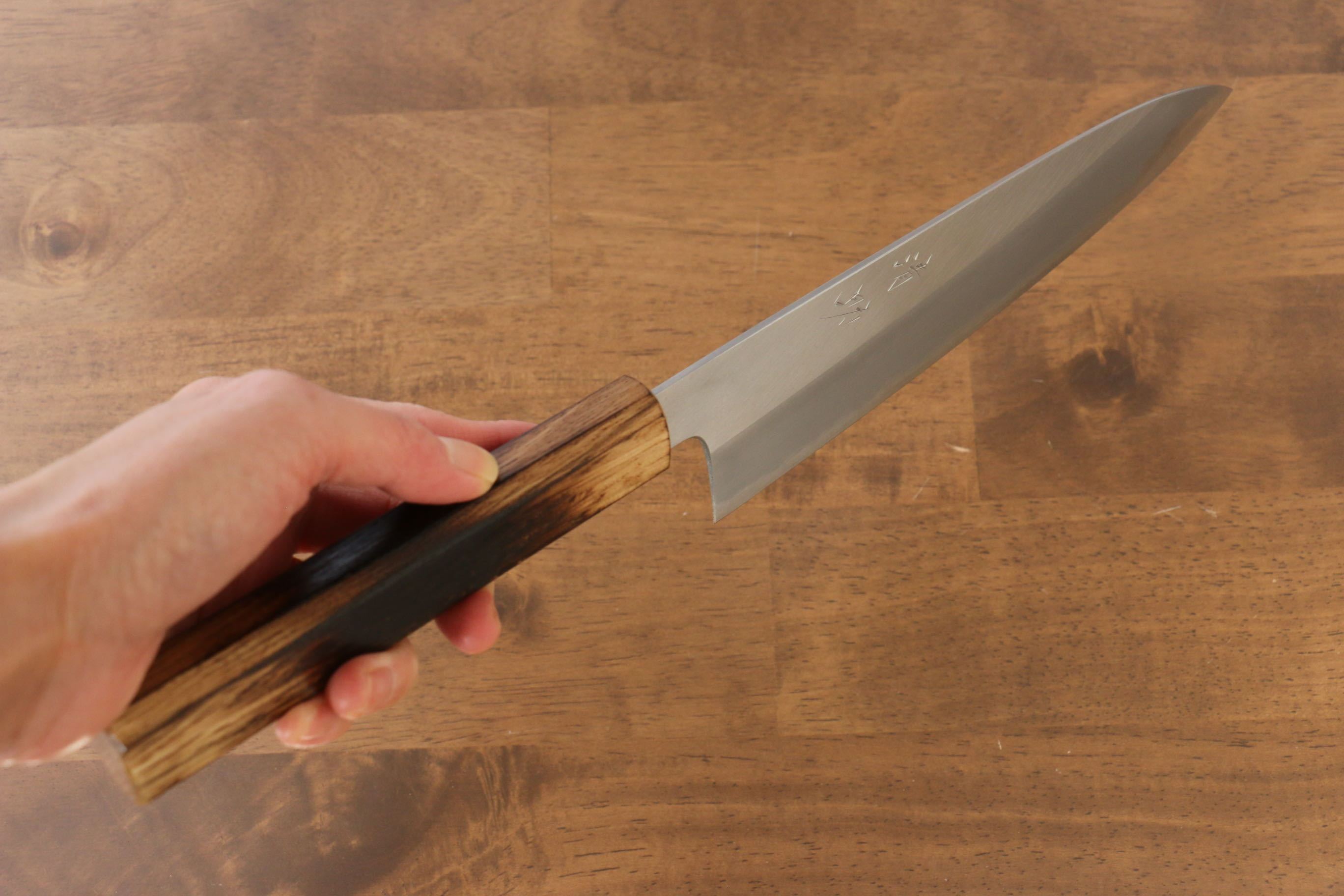 Seisuke White Steel No.2 Gyuto 210mm Burnt Oak (Mehakkaku) Handle - Seisuke Knife