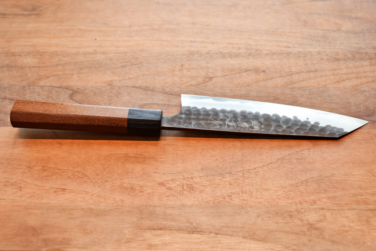 Anryu 3 Layer Cladding Blue Super Core Hammered Bunka 165mm with Octagonal Handle - Seisuke Knife