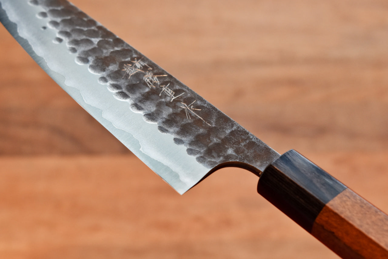Anryu 3 Layer Cladding Blue Super Core Hammered Bunka 165mm with Octagonal Handle - Seisuke Knife