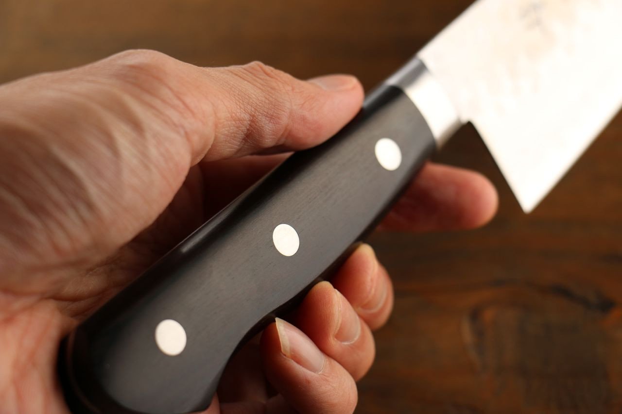 Seisuke VG10 17 Layer Damascus Santoku 180mm Pakka wood Handle - Seisuke Knife