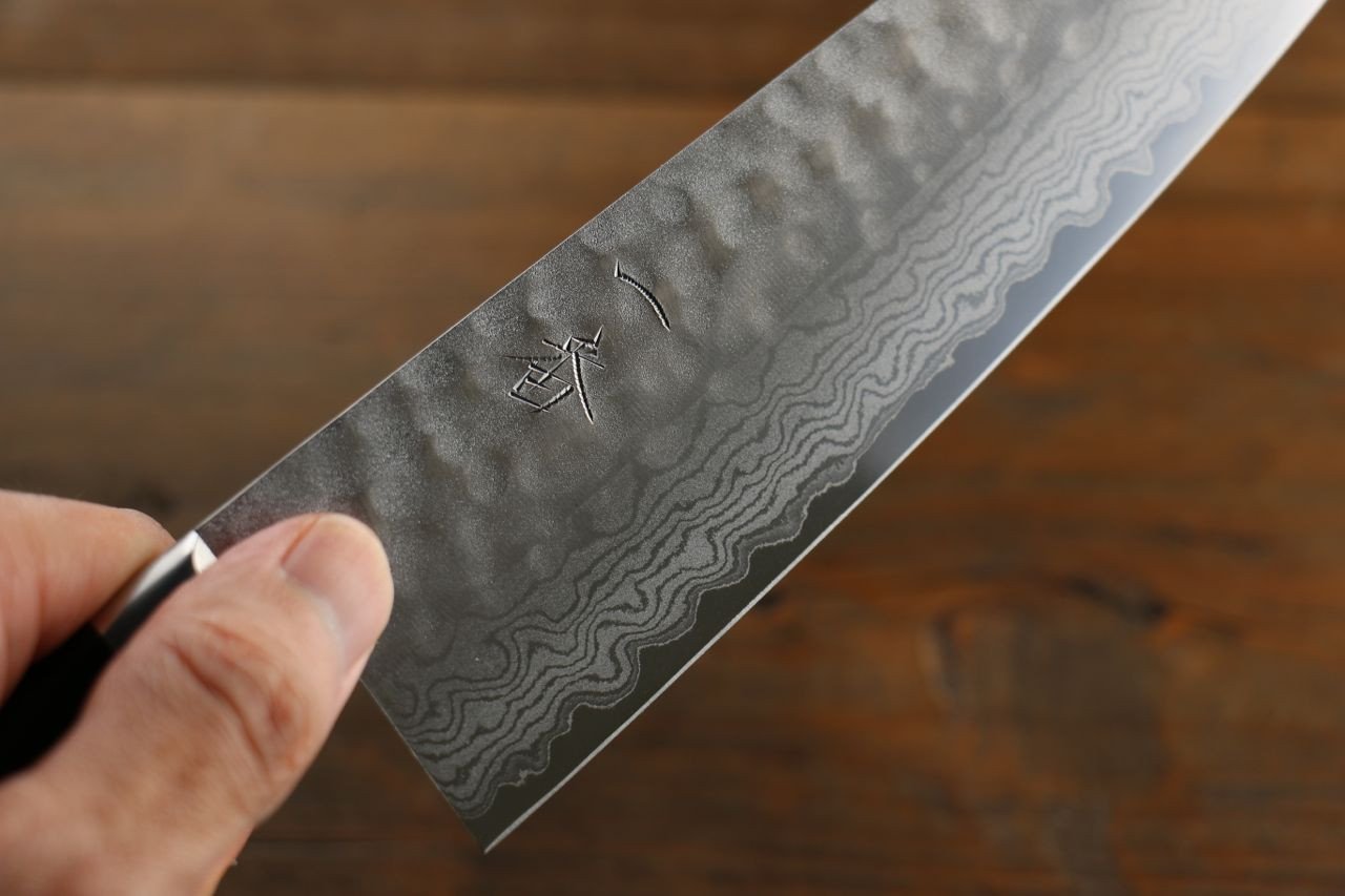 Seisuke VG10 17 Layer Damascus Santoku 180mm Pakka wood Handle - Seisuke Knife