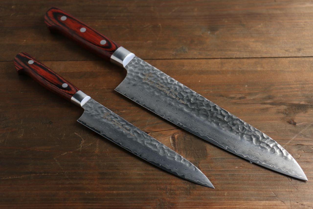 Sakai Takayuki 33 Layer Damascus Gyuto 210mm & Petty 150mm Set - Seisuke Knife