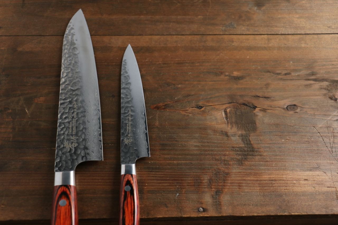 Sakai Takayuki 33 Layer Damascus Gyuto 210mm & Petty 150mm Set - Seisuke Knife