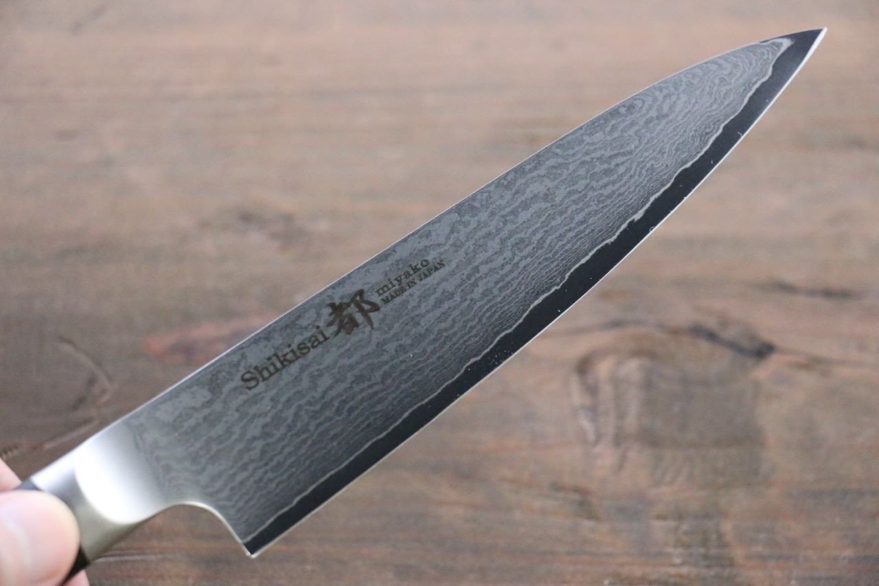 Miyako 33 Layer Damascus AUS-8a Petty Utility Japanese Chef Knife 130mm - Seisuke Knife