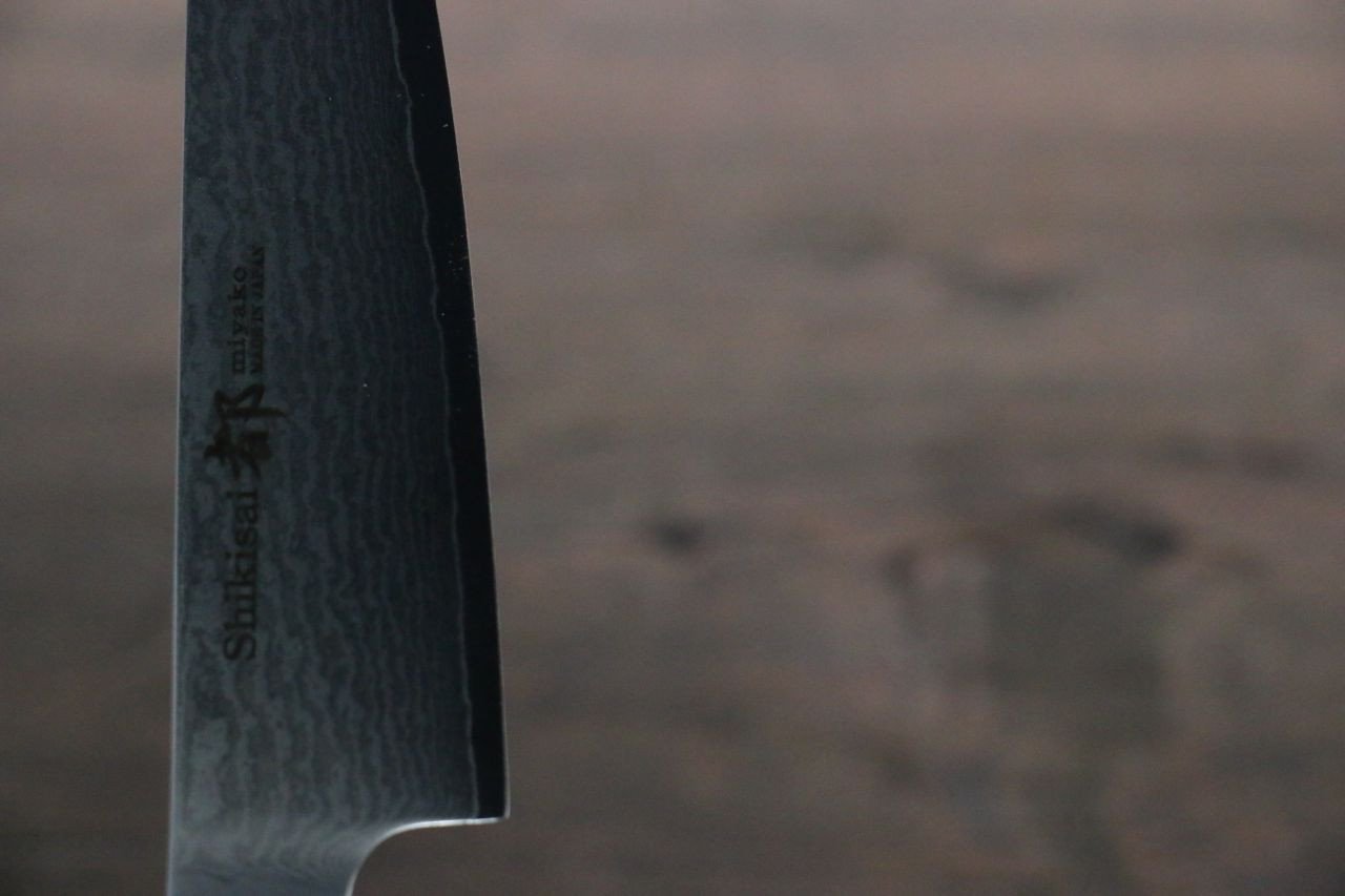 Miyako 33 Layer Damascus AUS-8a Petty Utility Japanese Chef Knife 130mm - Seisuke Knife