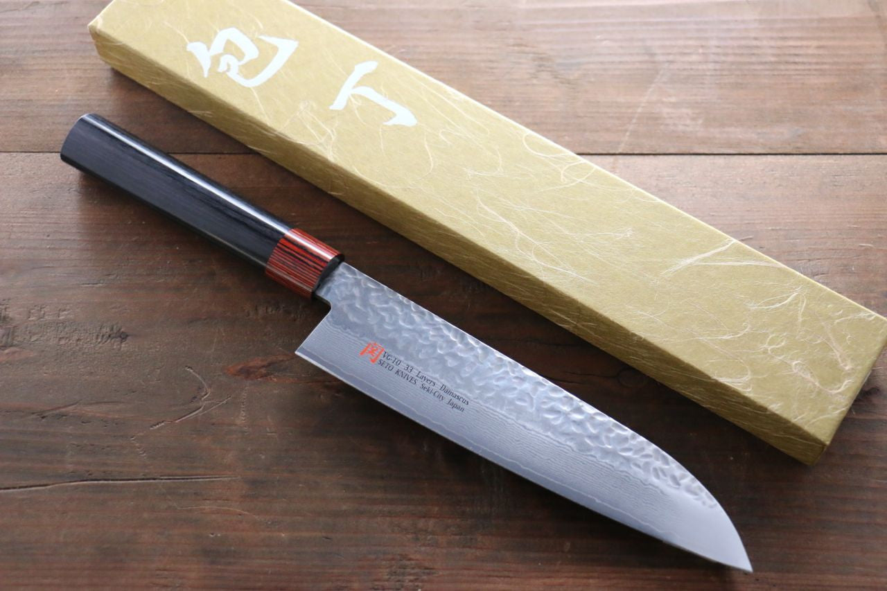 Iseya VG10 Damascus Santoku 180mm - Seisuke Knife