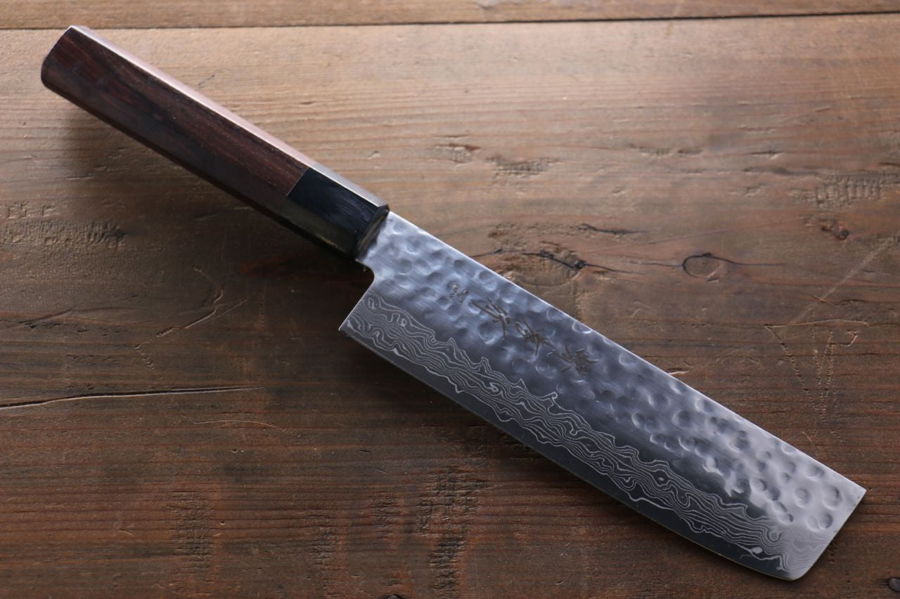 Sakai Takayuki 45 Layer Damascus Nakiri 160mm with Shitan Handle - Seisuke Knife