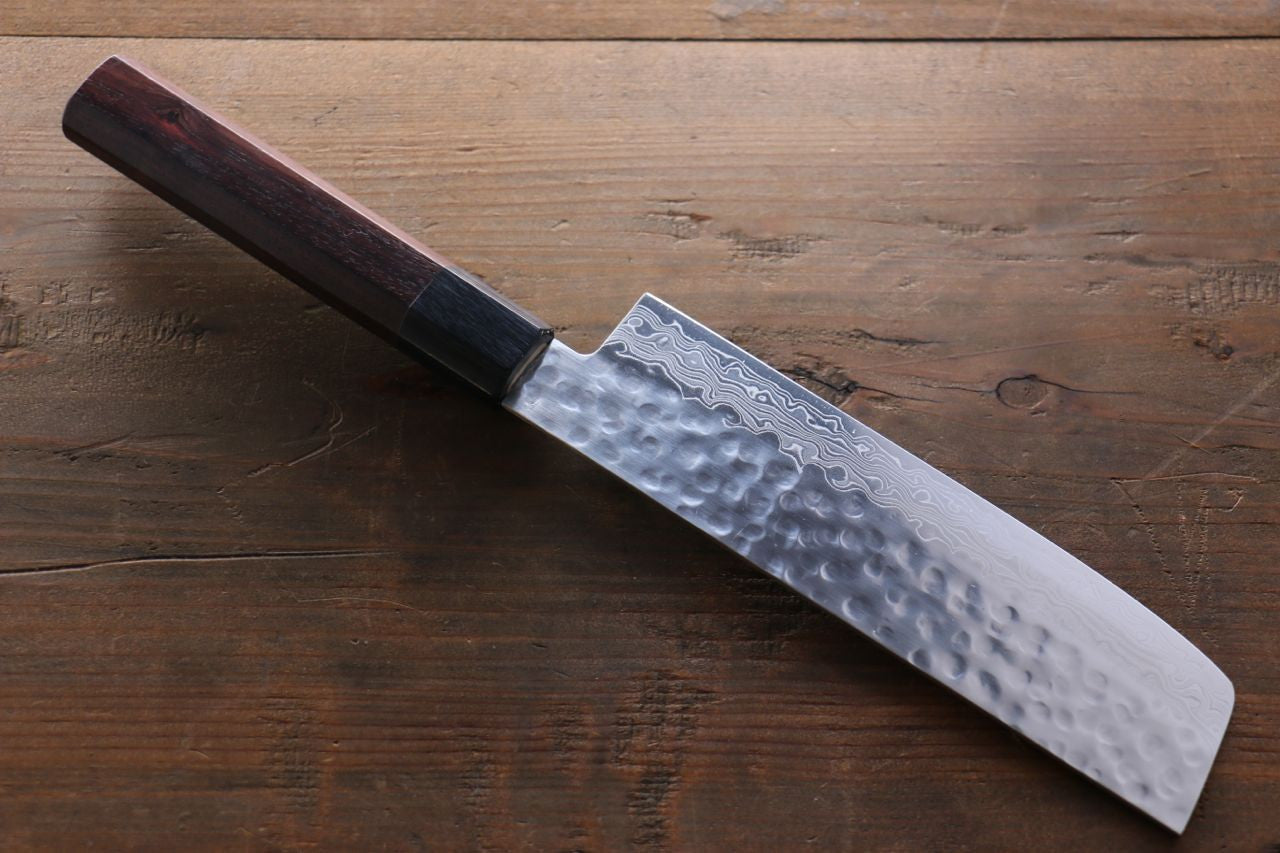 Sakai Takayuki 45 Layer Damascus Nakiri 160mm with Shitan Handle - Seisuke Knife